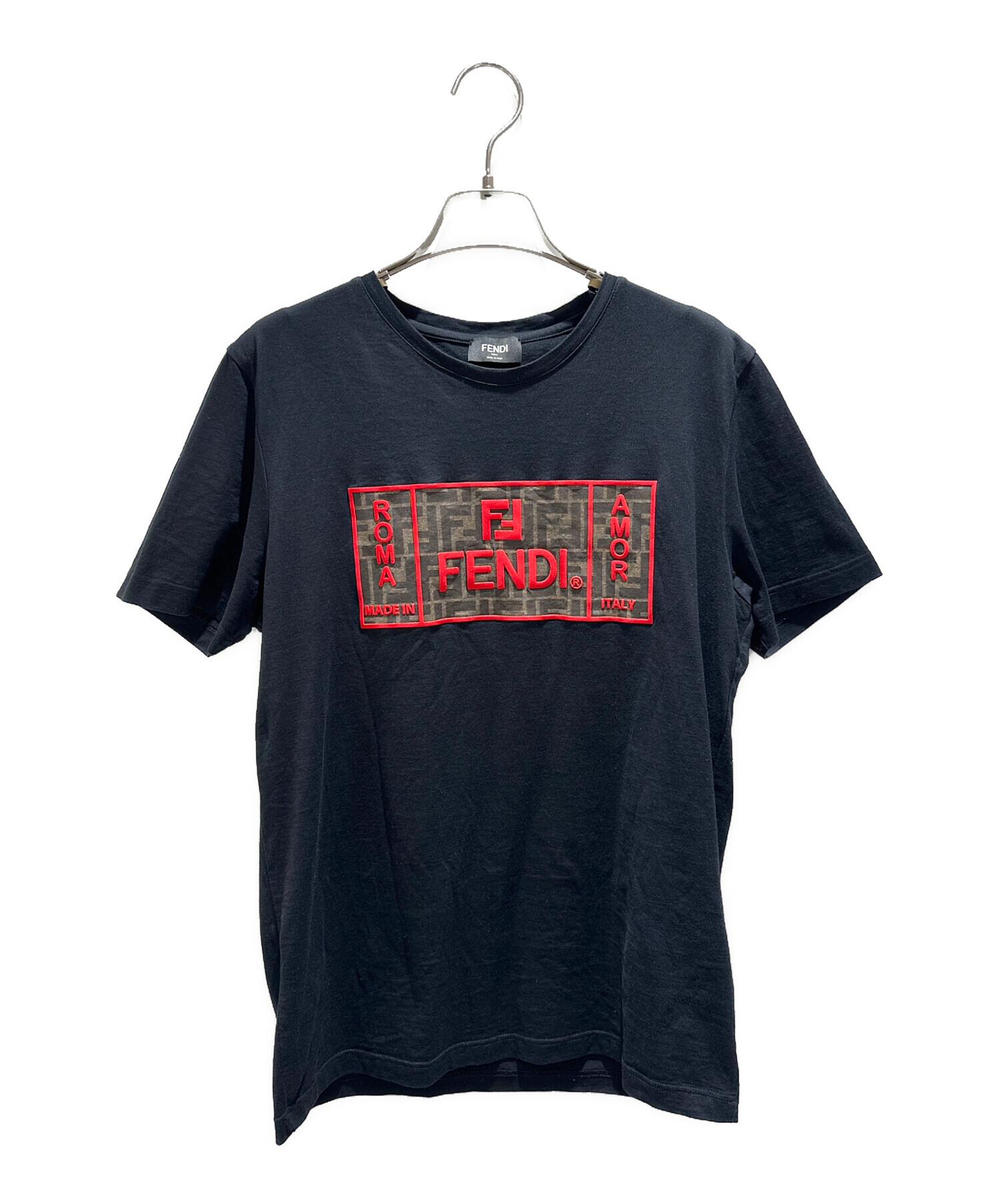 中古・古着通販】FENDI (フェンディ) ロゴTシャツ/ズッカ ブラック