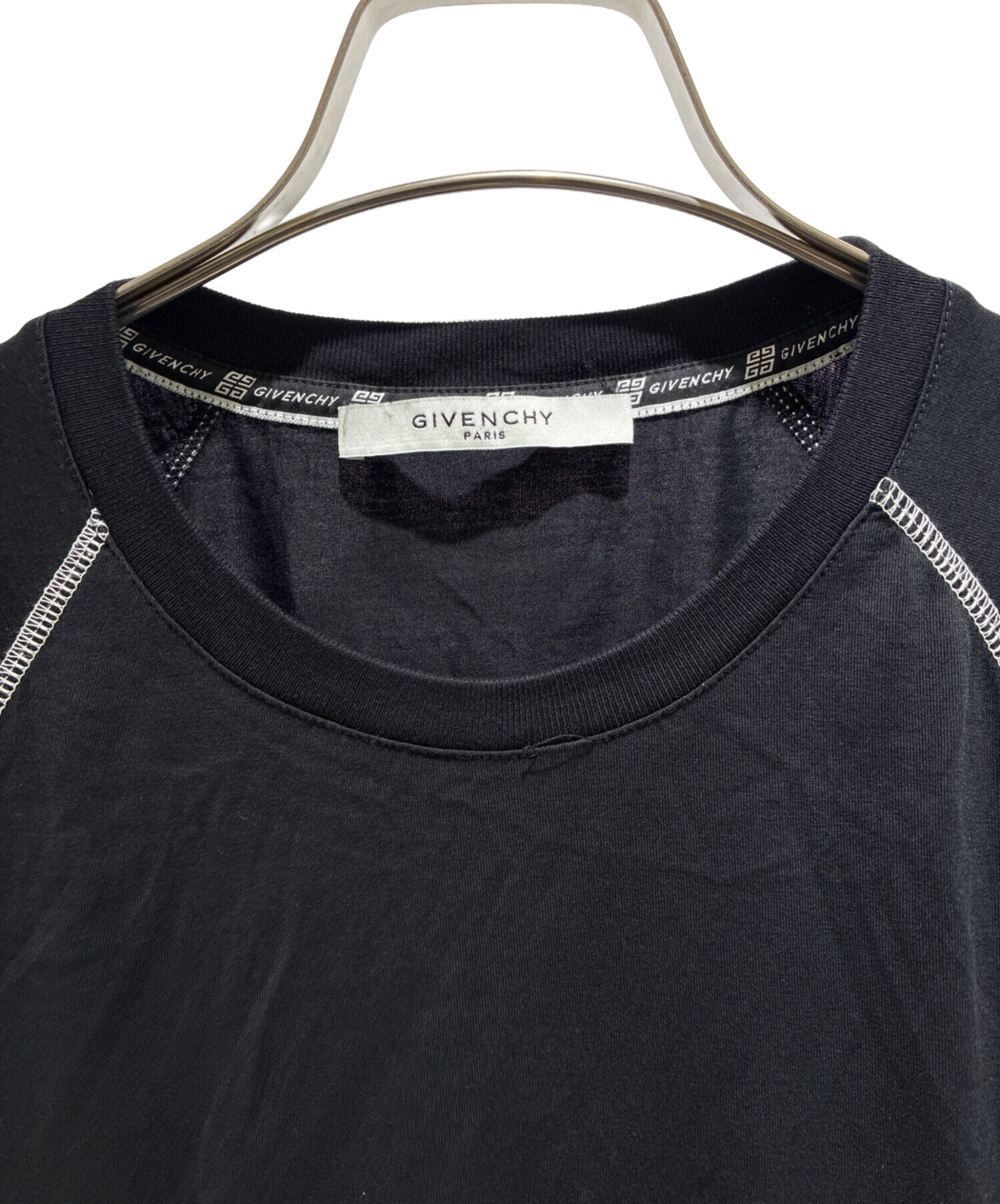中古・古着通販】GIVENCHY (ジバンシィ) ステッチロゴTシャツ ブラック
