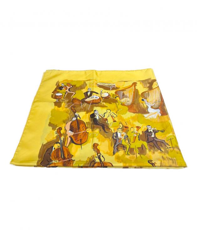 HERMES シルクスカーフ　カレ90 GRANDS FONDS イエロー 中古・古着通販】HERMES (エルメス) シルクスカーフ/カレ90/CONCERTO