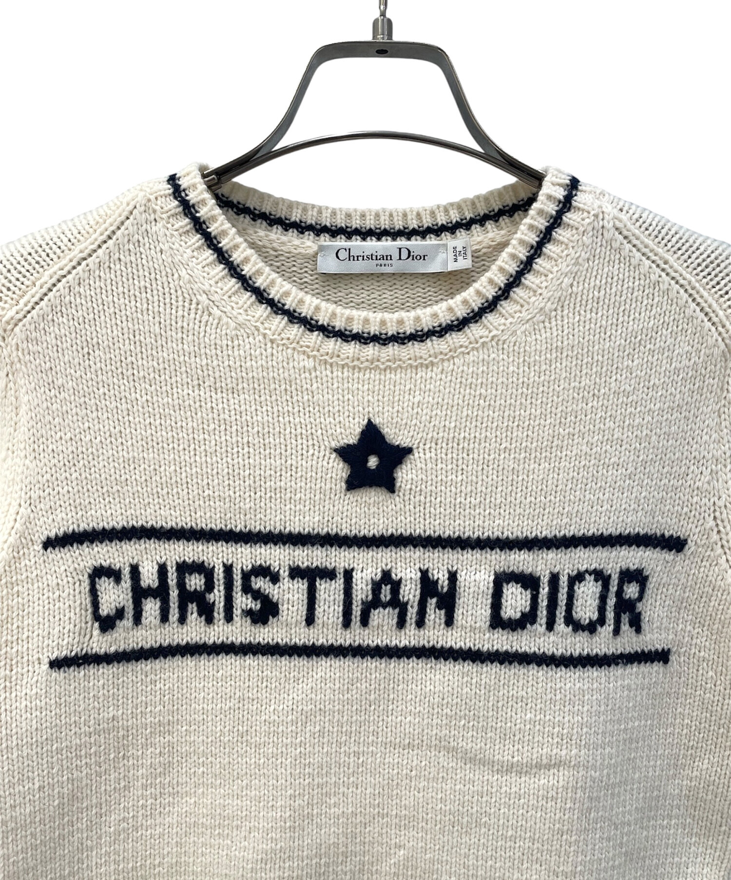 ★Christian Dior★人気ロゴ入り/フリルスリーブカシミヤニット 中古・古着通販】Christian Dior (クリスチャン ディオール) カシミア