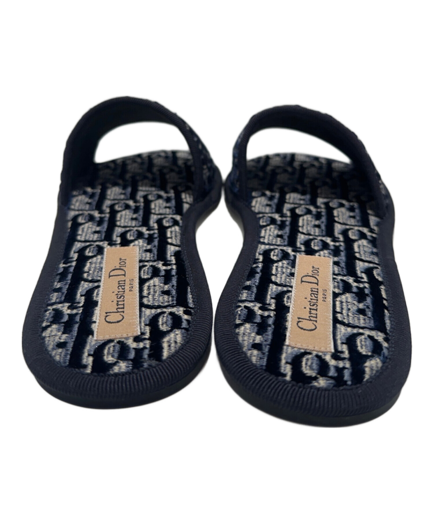 Christian Dior ミュール サンダル　ネイビー 中古・古着通販】Christian Dior (クリスチャン ディオール