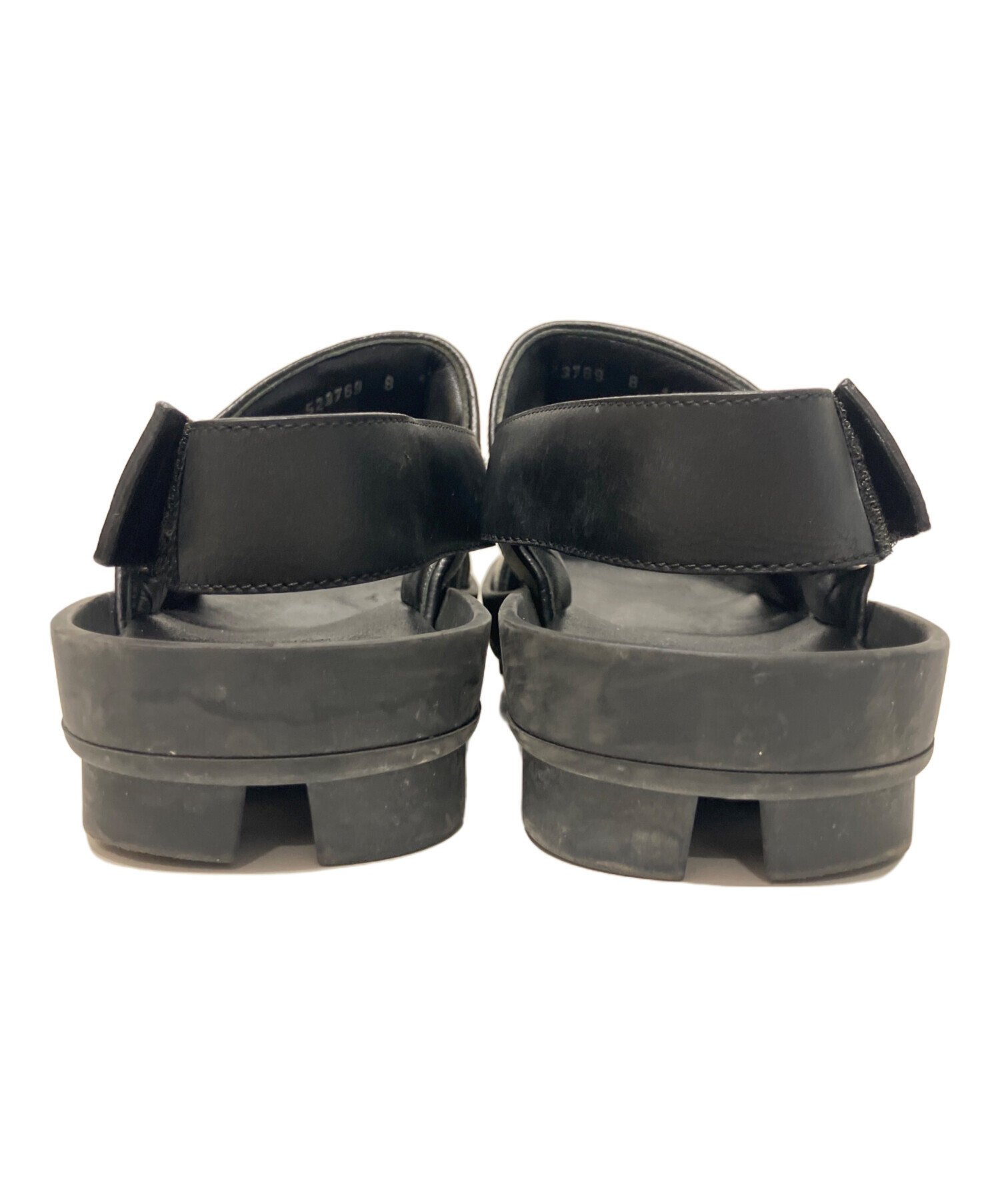 中古・古着通販】GUCCI (グッチ) ロゴバンドサンダル ブラック サイズ
