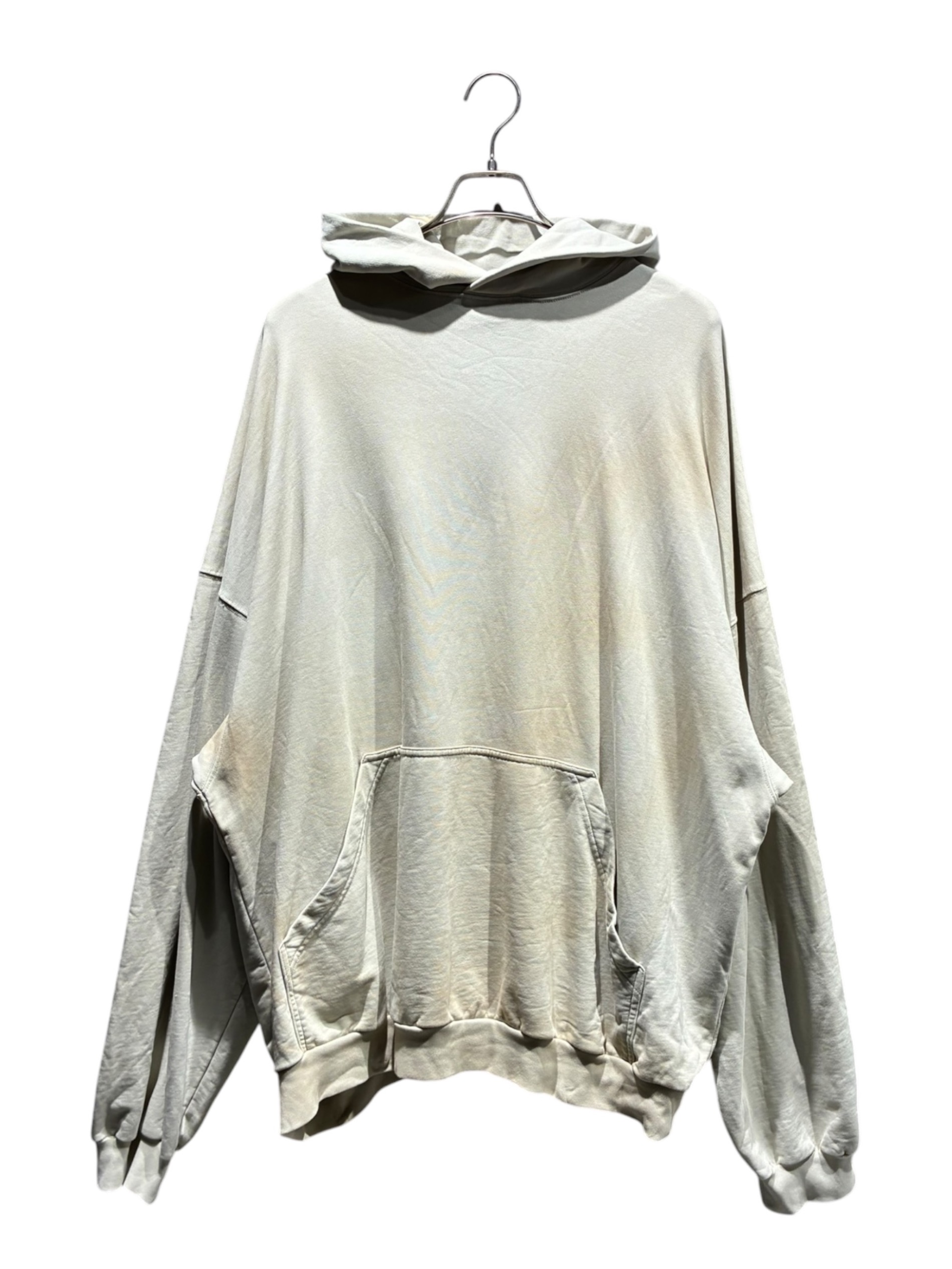 BALENCIAGA ホワイト フーディ ダメージ加工　汚れ色やけあり 中古・古着通販】BALENCIAGA (バレンシアガ) ダスト加工バックロゴ刺繍