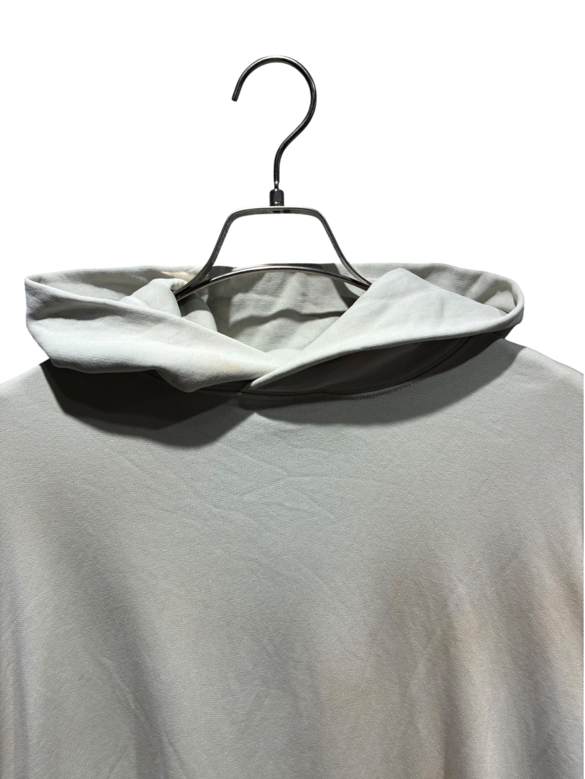 BALENCIAGA ホワイト フーディ ダメージ加工　汚れ色やけあり 中古・古着通販】BALENCIAGA (バレンシアガ) ダスト加工バックロゴ刺繍