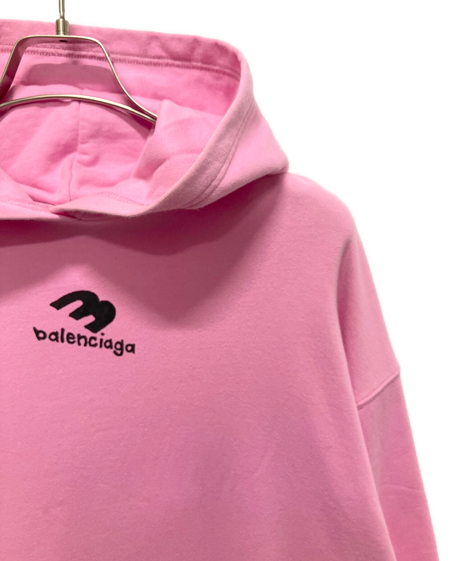 【新品未使用】バレンシアガ バックロゴ フーディ パーカー ピンク 中古・古着通販】BALENCIAGA (バレンシアガ) ロゴパーカー ピンク