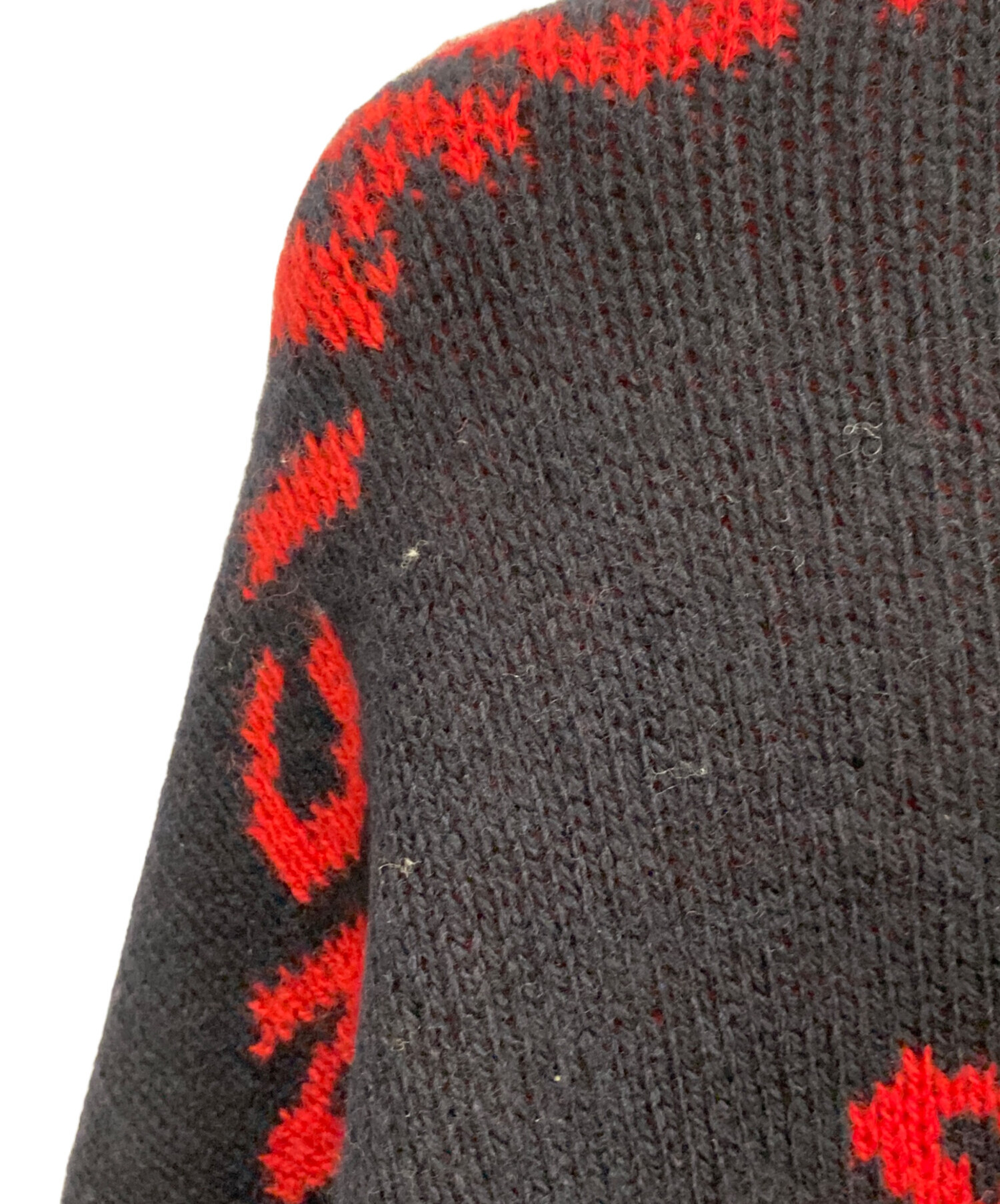 BALENCIAGA ウール オールオーバー コート ロゴ 中古・古着通販】BALENCIAGA (バレンシアガ) オールオーバーロゴニット