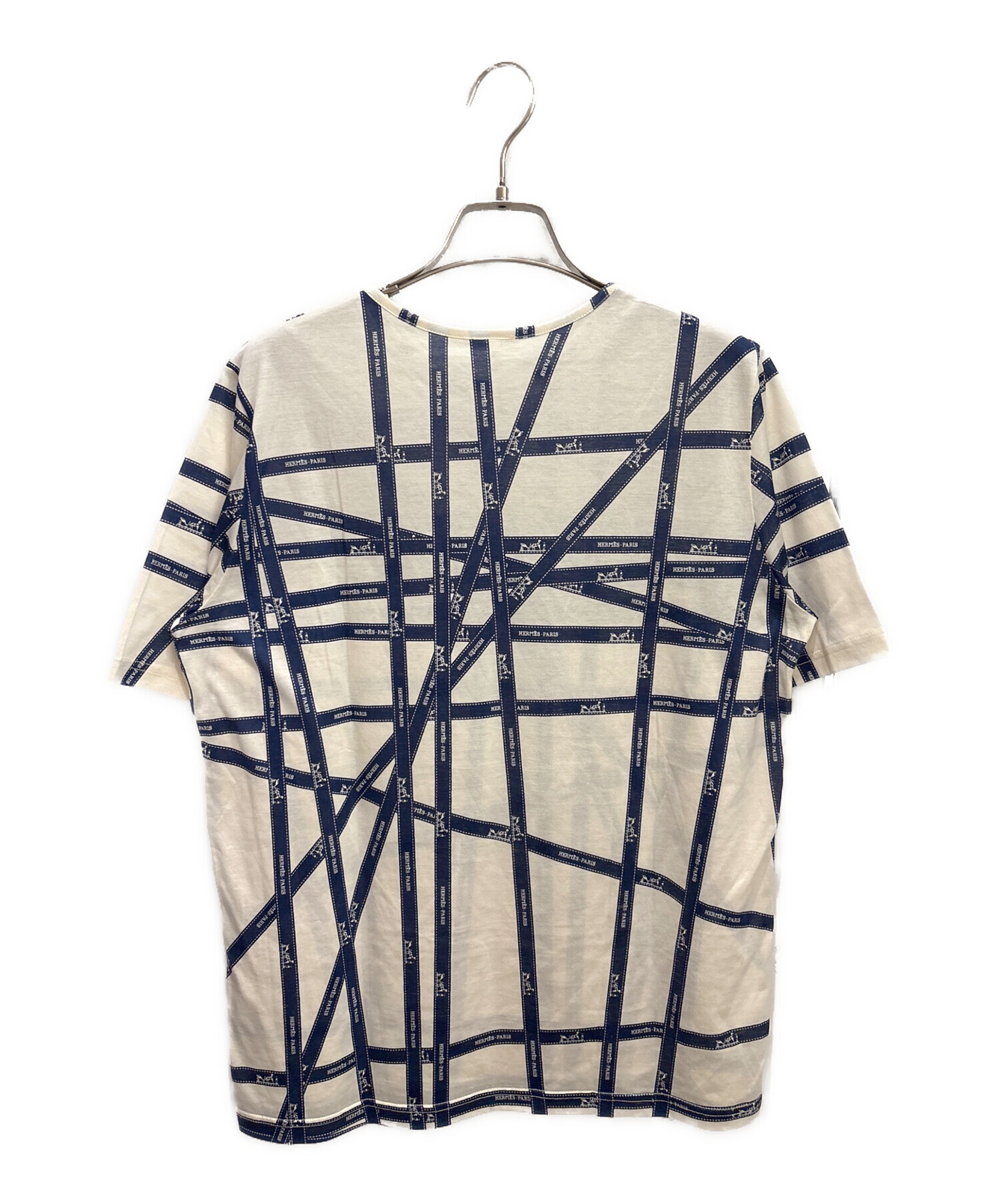 HERMES Paris Tシャツ 総柄 リボン柄 中古・古着通販】HERMES (エルメス) リボンプリントカットソー