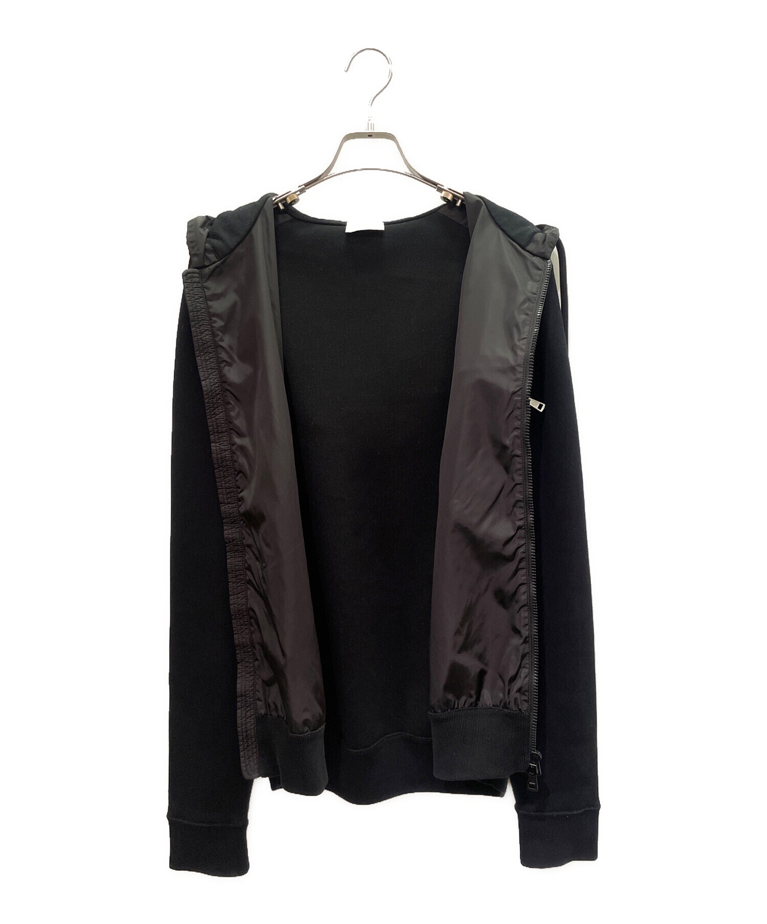 美品✨モンクレール　ブラック カーディガン ジップアップ　ドッキング 中古・古着通販】MONCLER (モンクレール) CARDIGAN TRICOT