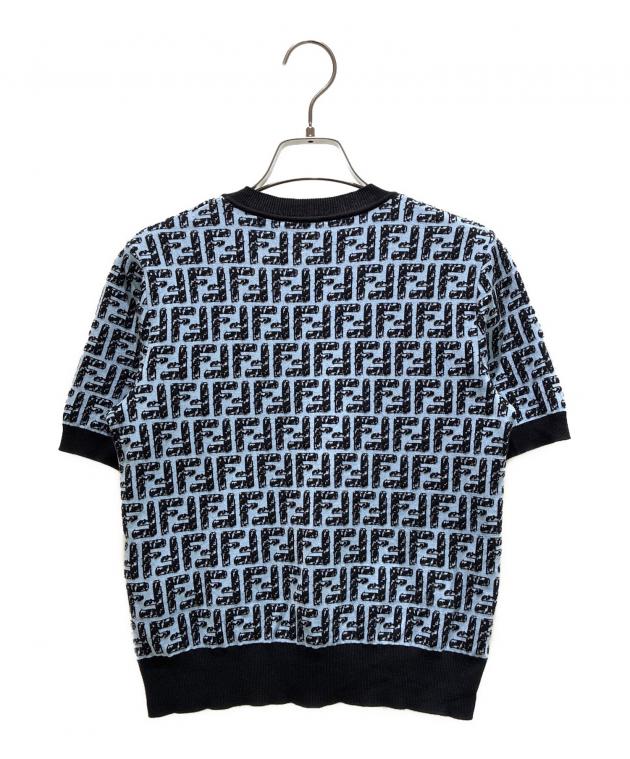 新品同様！FENDI ニット　ズッカ柄 中古・古着通販】FENDI (フェンディ) ズッカ柄半袖ニット/FZX550 AD5R
