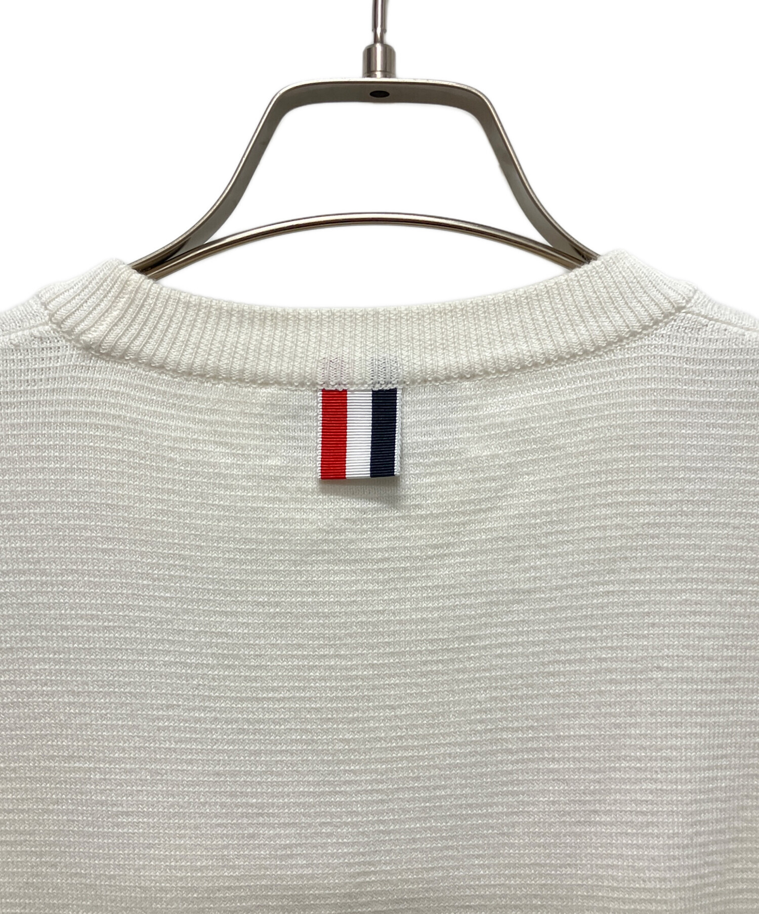 中古・古着通販】Thom Browne (トムブラウン) 4Barニット ホワイト