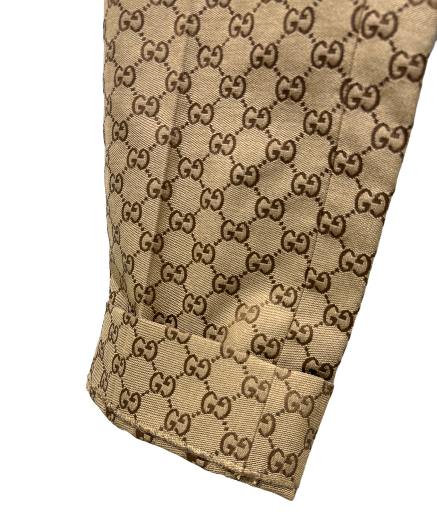 希少美品　GUCCI チノパン　ホースビット　レザーパッチ　金ボタン　ベージュ 中古・古着通販】GUCCI (グッチ) ホースビットGGジャガードパンツ