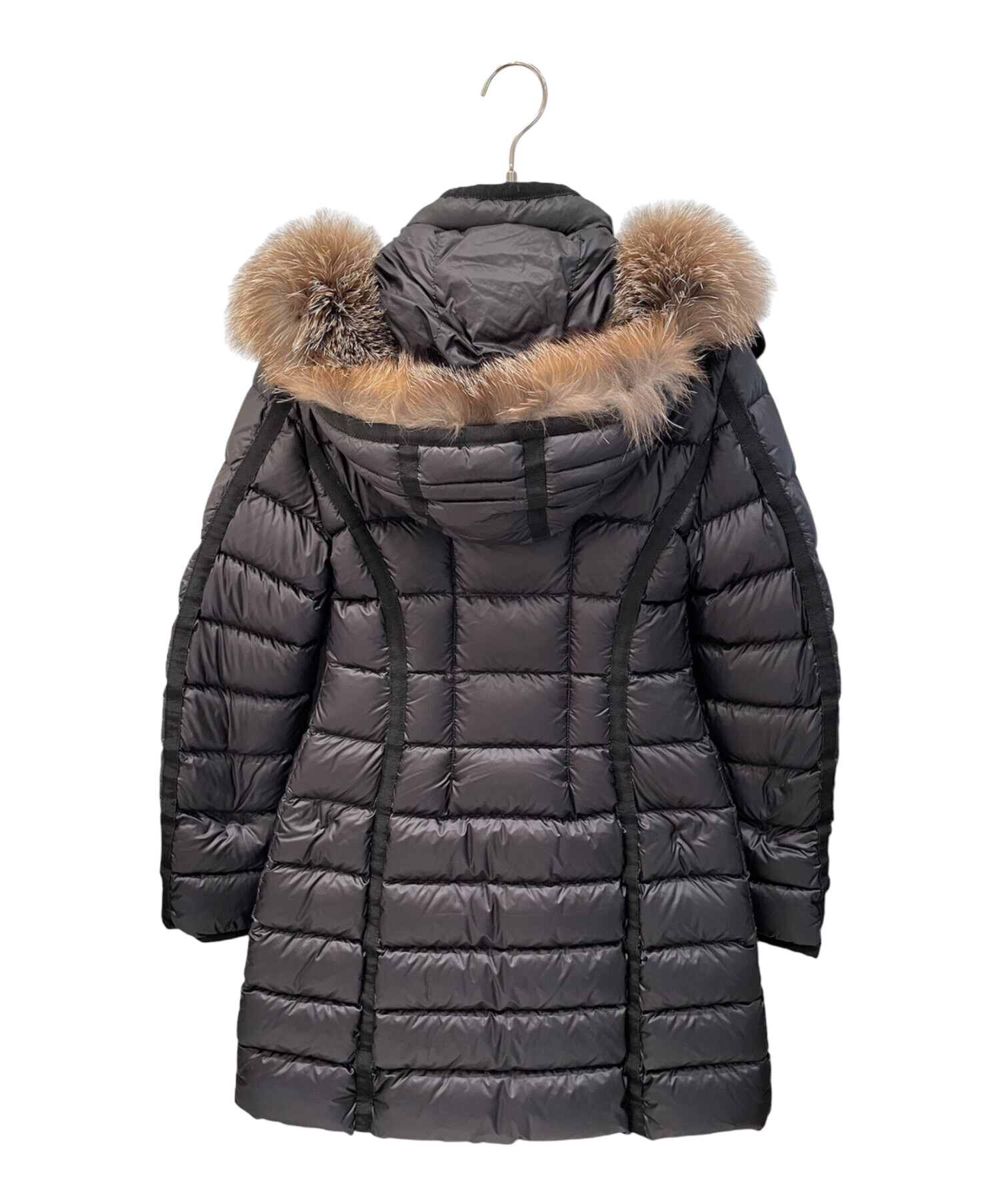 モンクレール HERMIFUR ファー ダウンコート サイズ00 ブラック 中古・古着通販】MONCLER (モンクレール) HERMIFUR/ダウンコート
