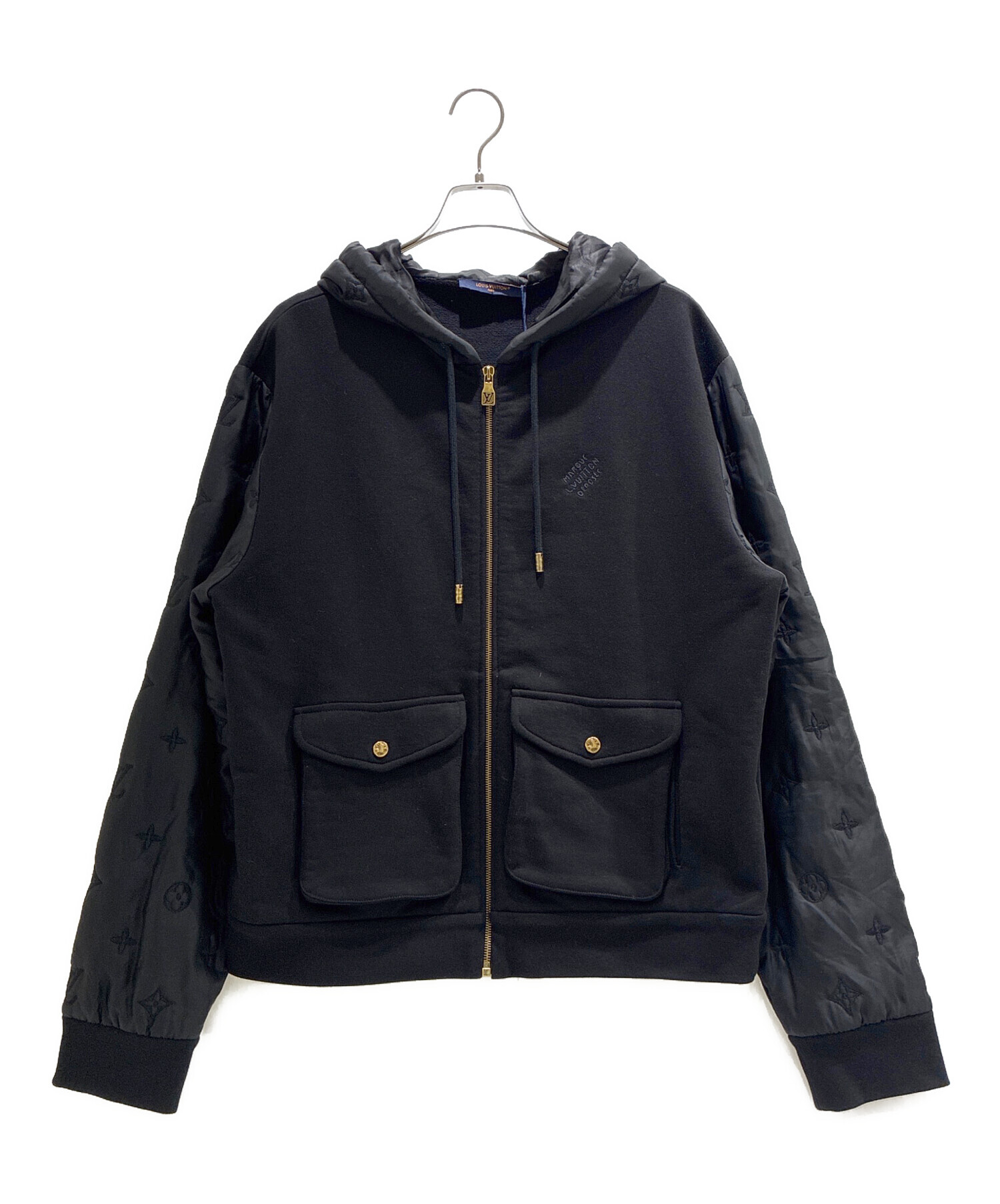 LOUIS VUITTON モノグラム パーカー ブラック 中古・古着通販】LOUIS VUITTON (ルイ ヴィトン) Hybrid Zip Monogram