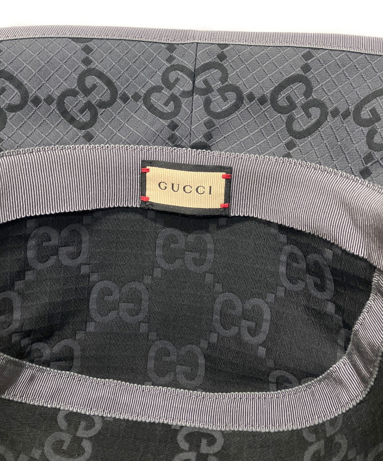 グッチ バケットハット グレー 中古・古着通販】GUCCI (グッチ) GGバケットハット グレー サイズ:M