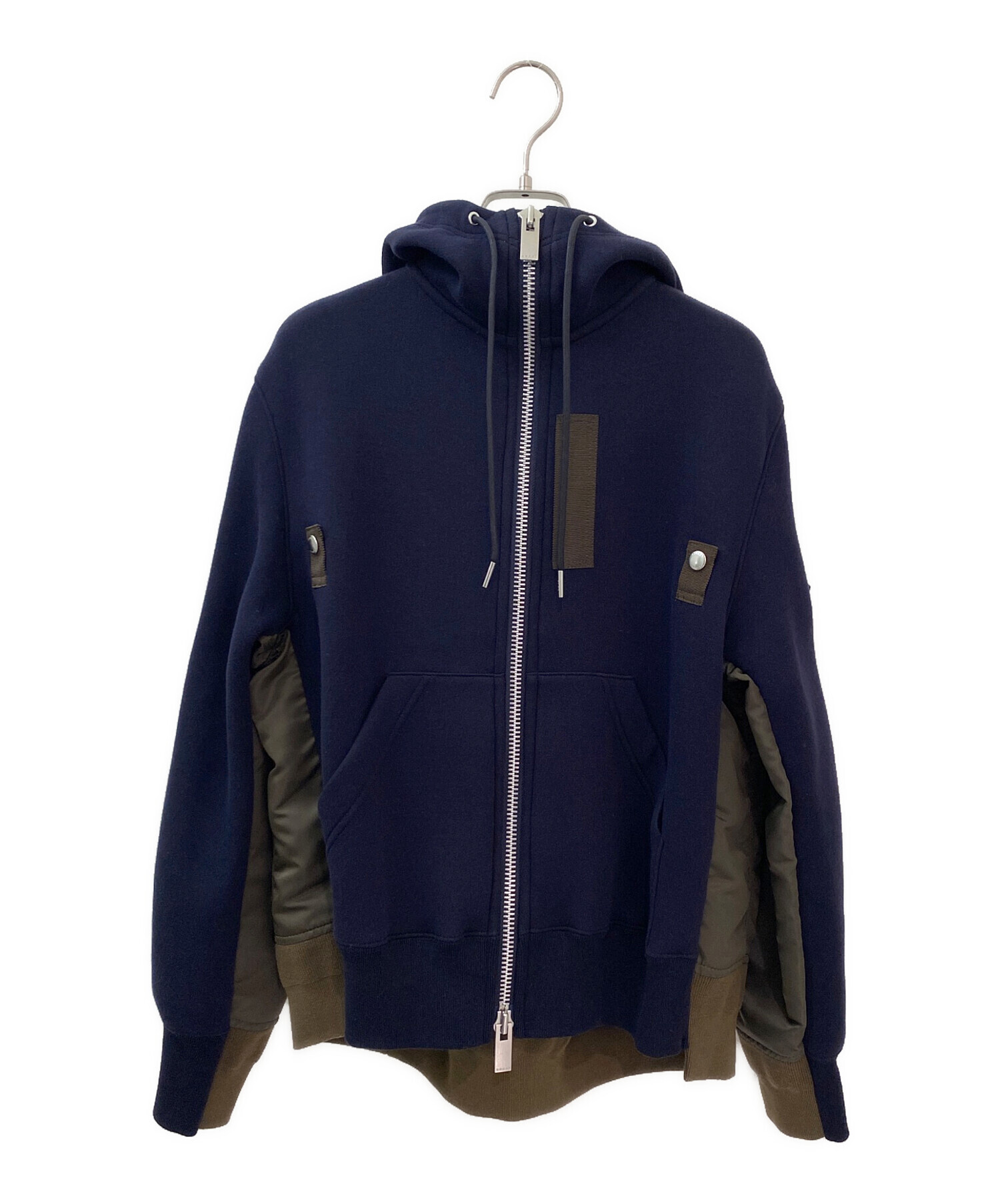 中古・古着通販】sacai (サカイ) Sponge×Nylon Twill Hoodie ネイビー