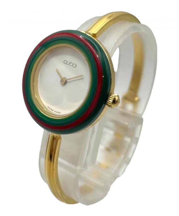 GUCCI 腕時計 チェンジベゼル　ホワイト文字盤 中古・古着通販】GUCCI (グッチ) チェンジベゼルバングルウォッチ 白