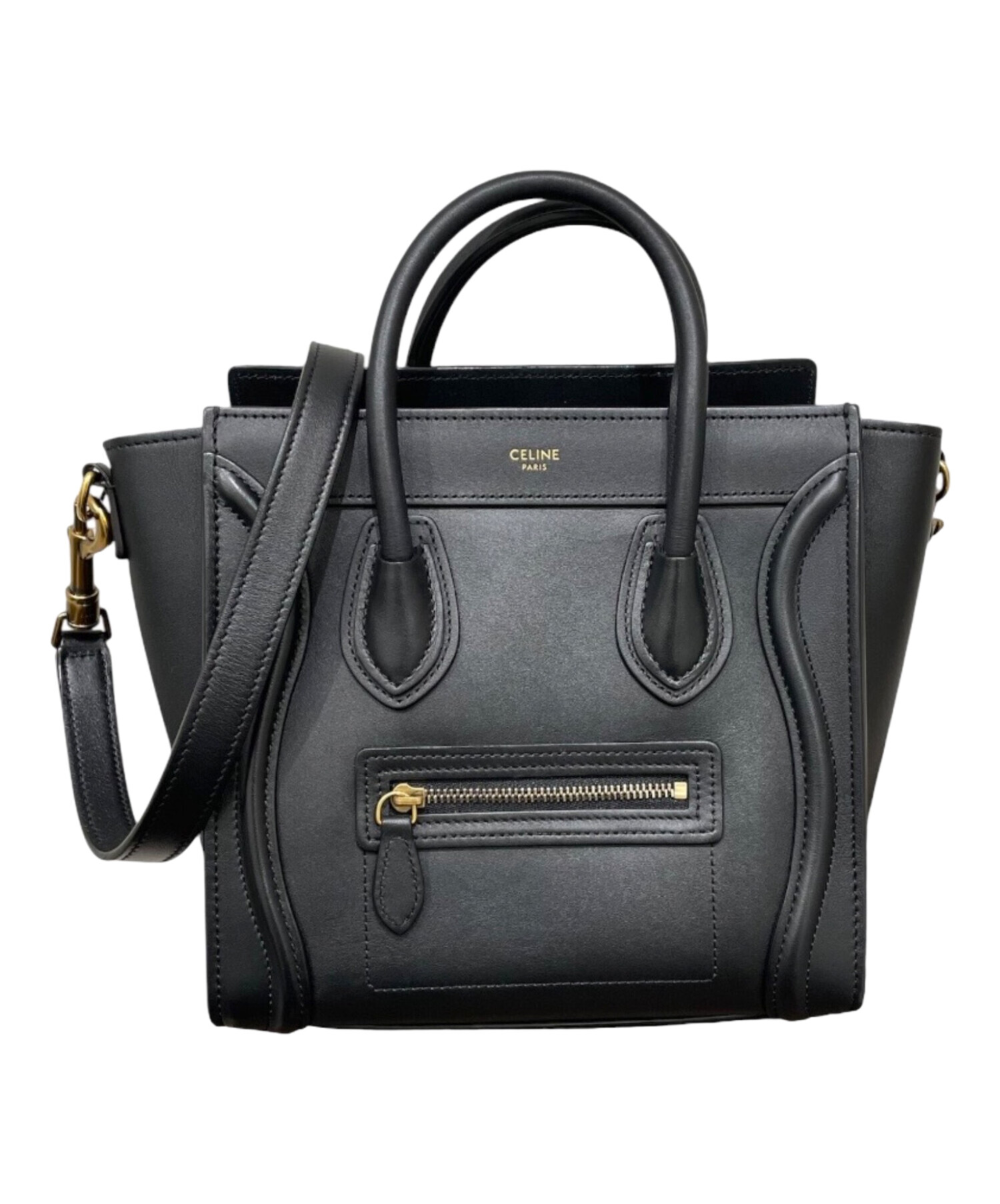 CELINE ラゲージ ナノ ブラック 中古・古着通販】CELINE (セリーヌ) ラゲージ ナノ ブラック サイズ
