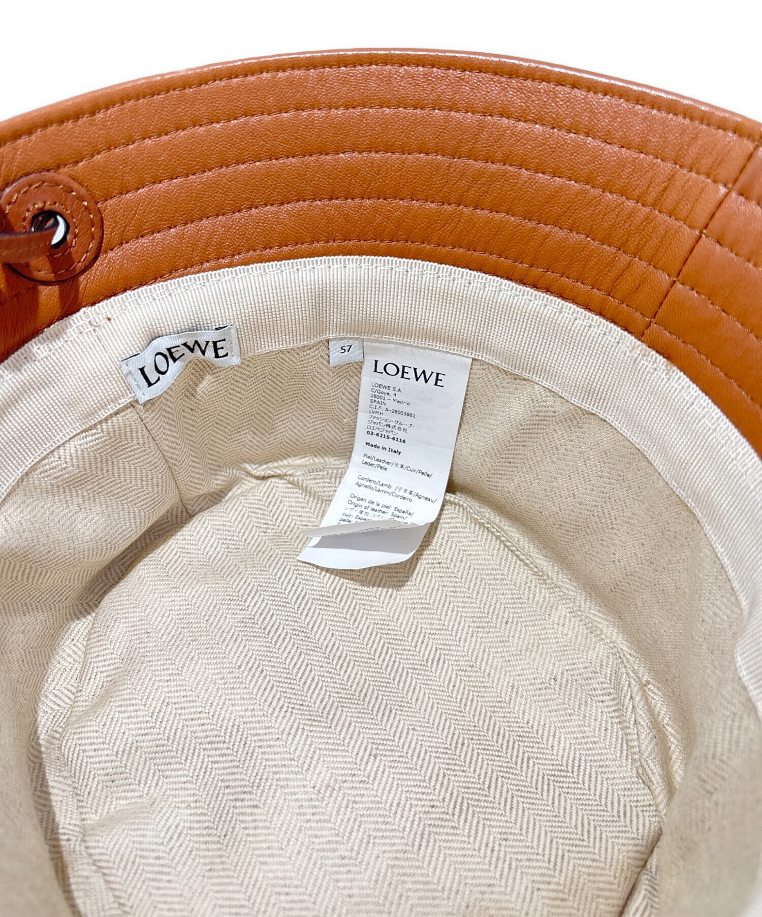 中古・古着通販】LOEWE (ロエベ) アナグラムロゴパッチレザーバケット