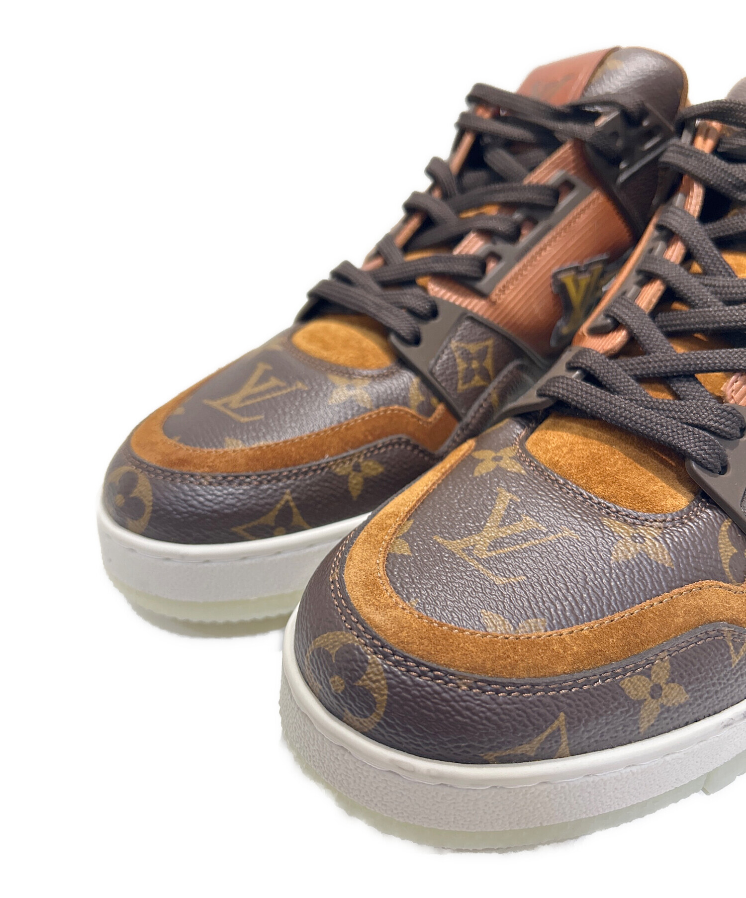 美品 LOUIS VUITTON モノグラム ドレスシューズ ブラウン 26.5 中古・古着通販】LOUIS VUITTON (ルイ ヴィトン) LV Trainer Line
