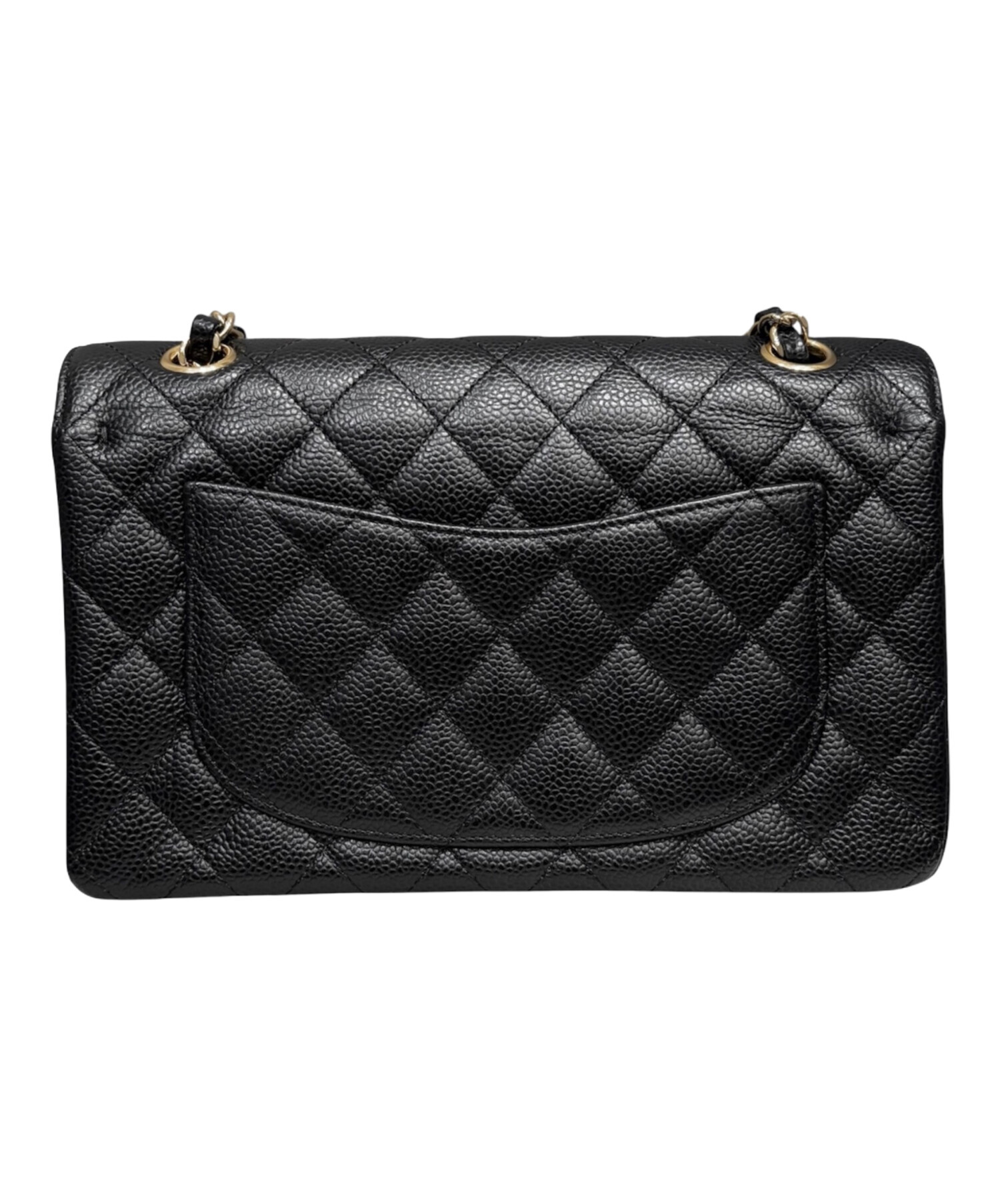 キルティング フラップ チェーンバッグ 23cm ブラック ゴールド金具 中古・古着通販】CHANEL (シャネル) マトラッセ23/Wフラップチェーン