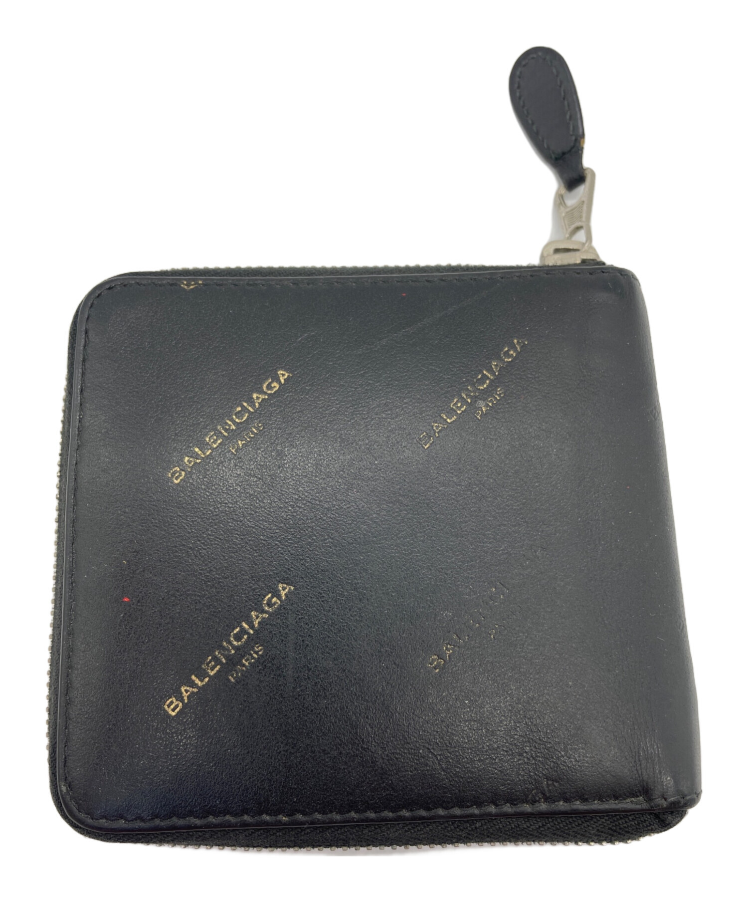 BALENCIAGA 二つ折り財布 ブラック 美品】バレンシアガ 二つ折り財布