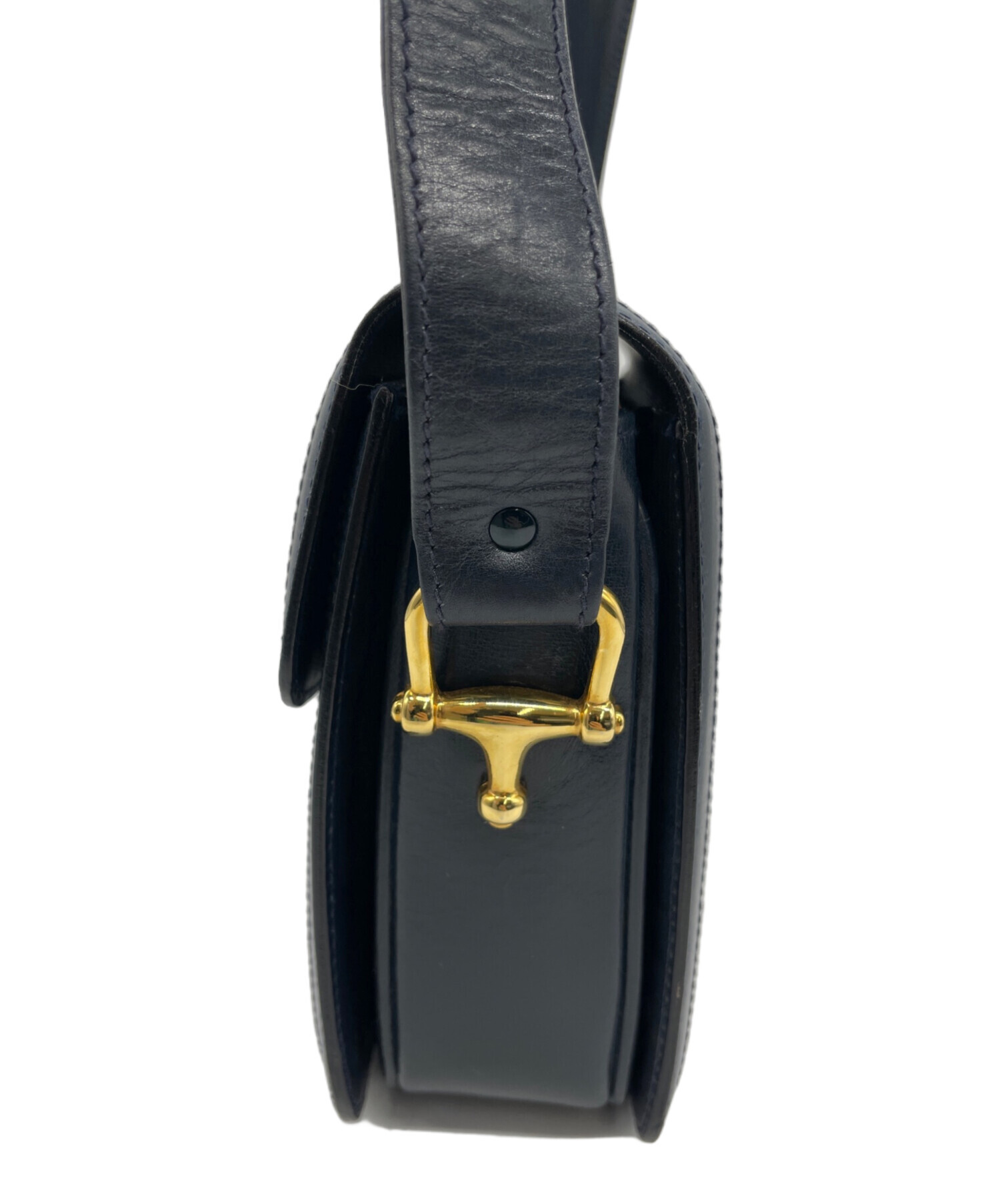 セリーヌ☆ヴィンテージ ショルダーバッグ☆ネイビー 中古・古着通販】CELINE (セリーヌ) ヴィンテージショルダーバッグ