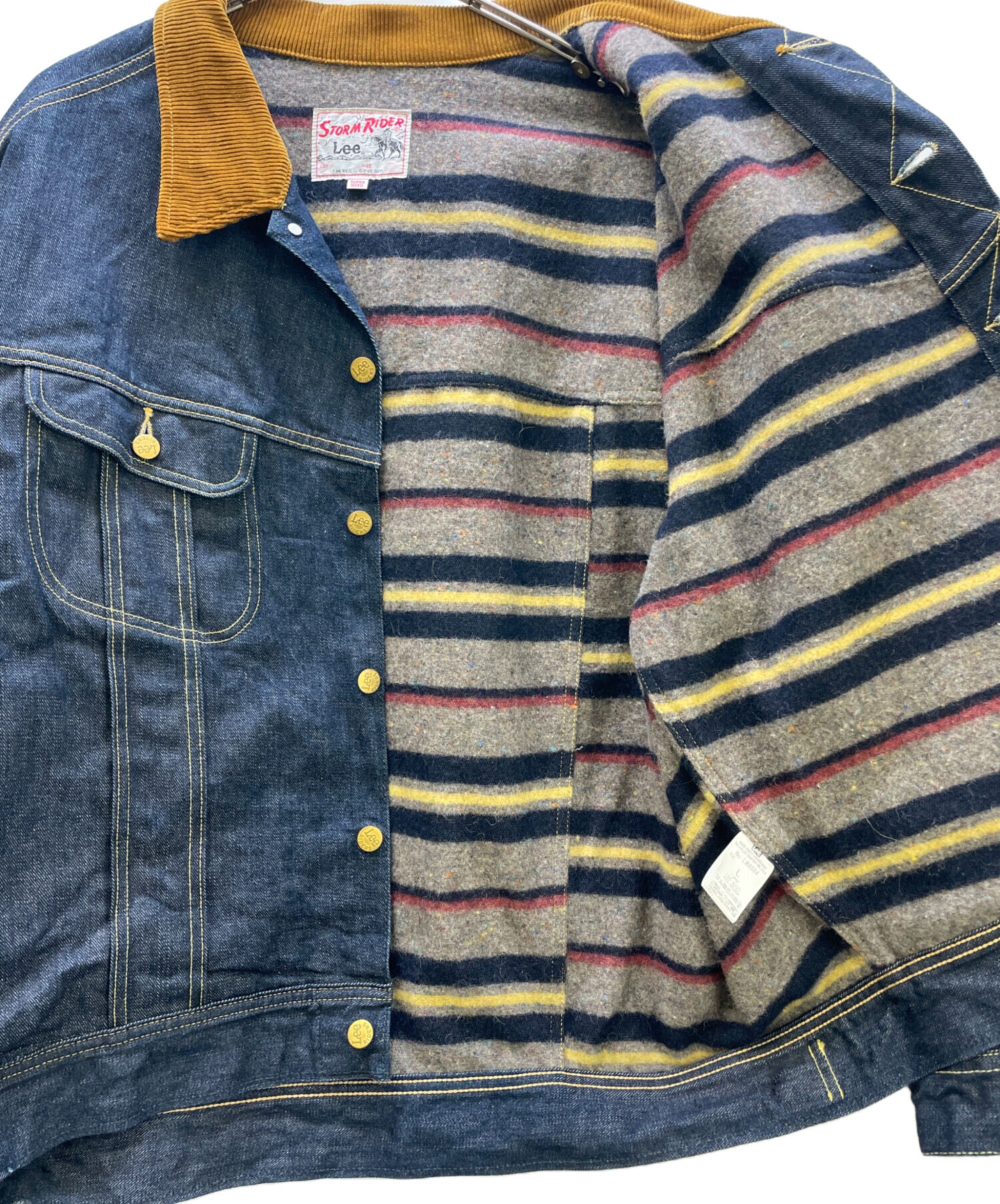 中古・古着通販】LEE (リー) デニムジャケット インディゴ×キャメル