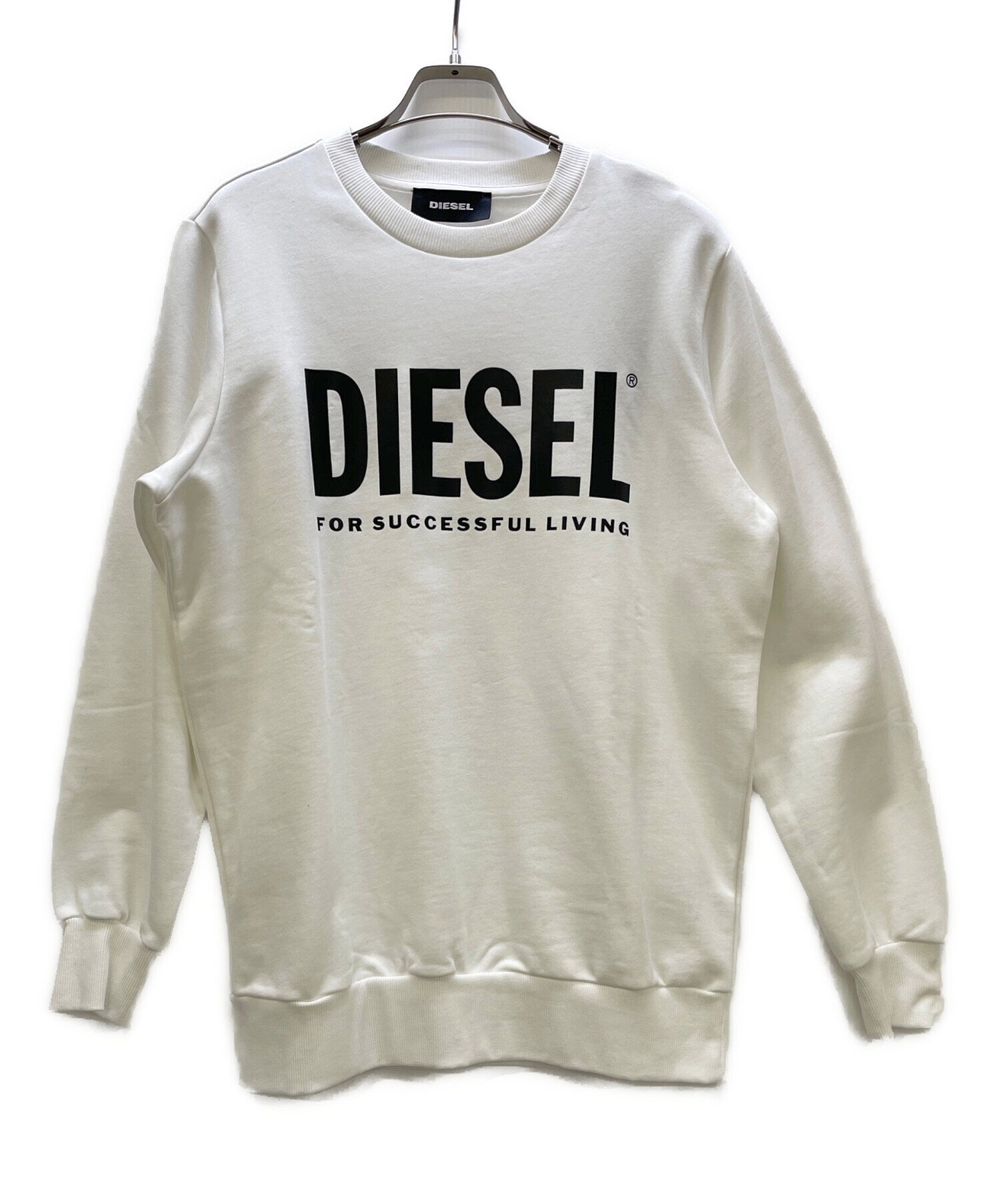 中古・古着通販】DIESEL (ディーゼル) ロゴスウェット ホワイト サイズ 