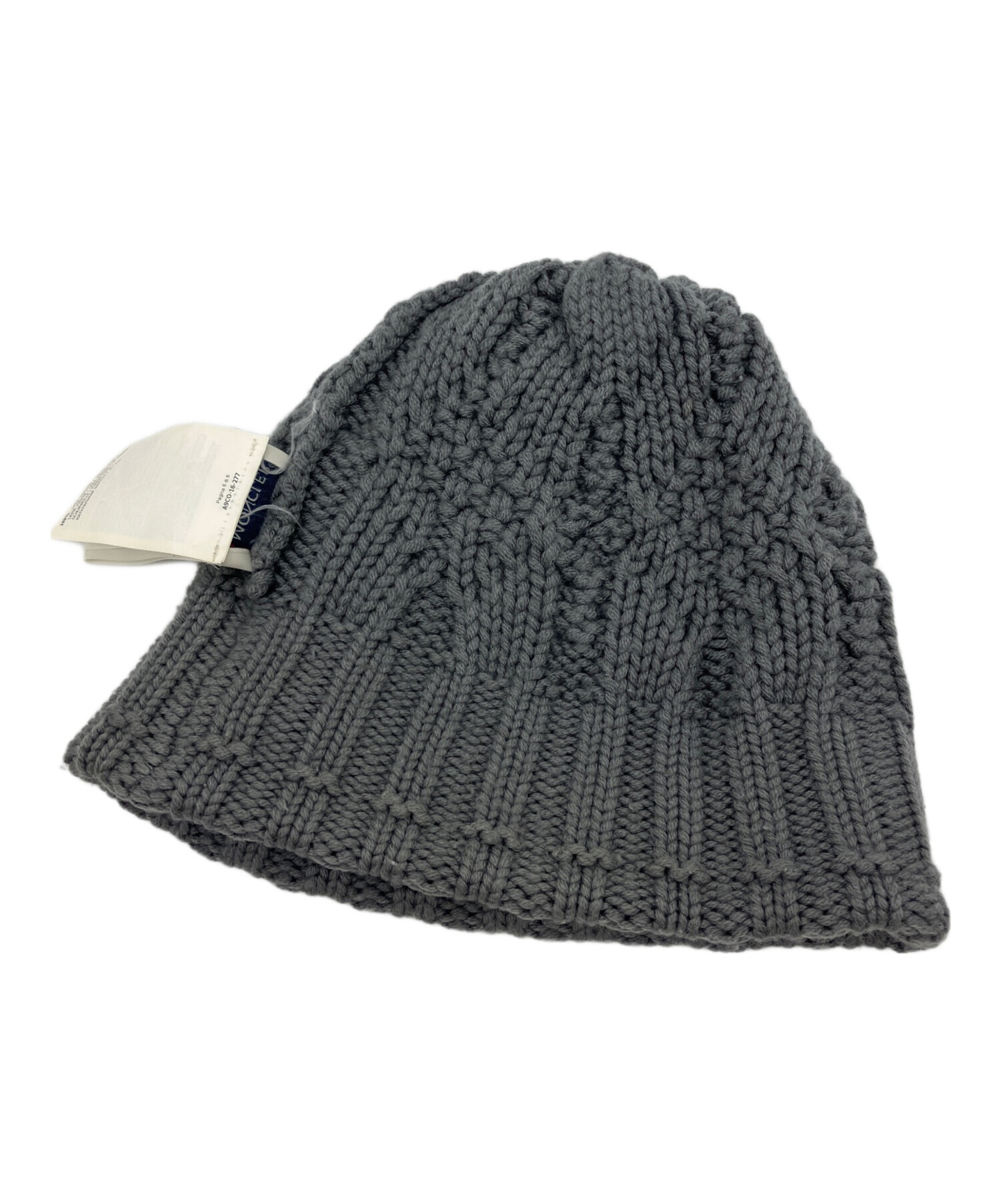 MONCLER ニット帽 グレー 中古・古着通販】MONCLER (モンクレール) Moncler Wool‑Blend Beanie