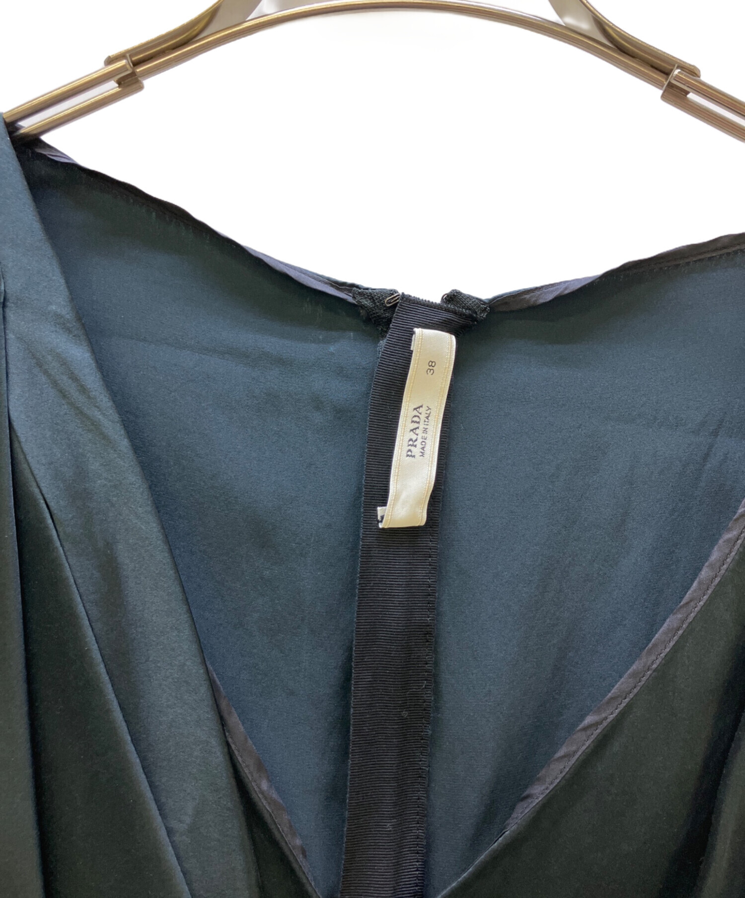 中古・古着通販】PRADA (プラダ) シルクワンピース ブラック サイズ:38