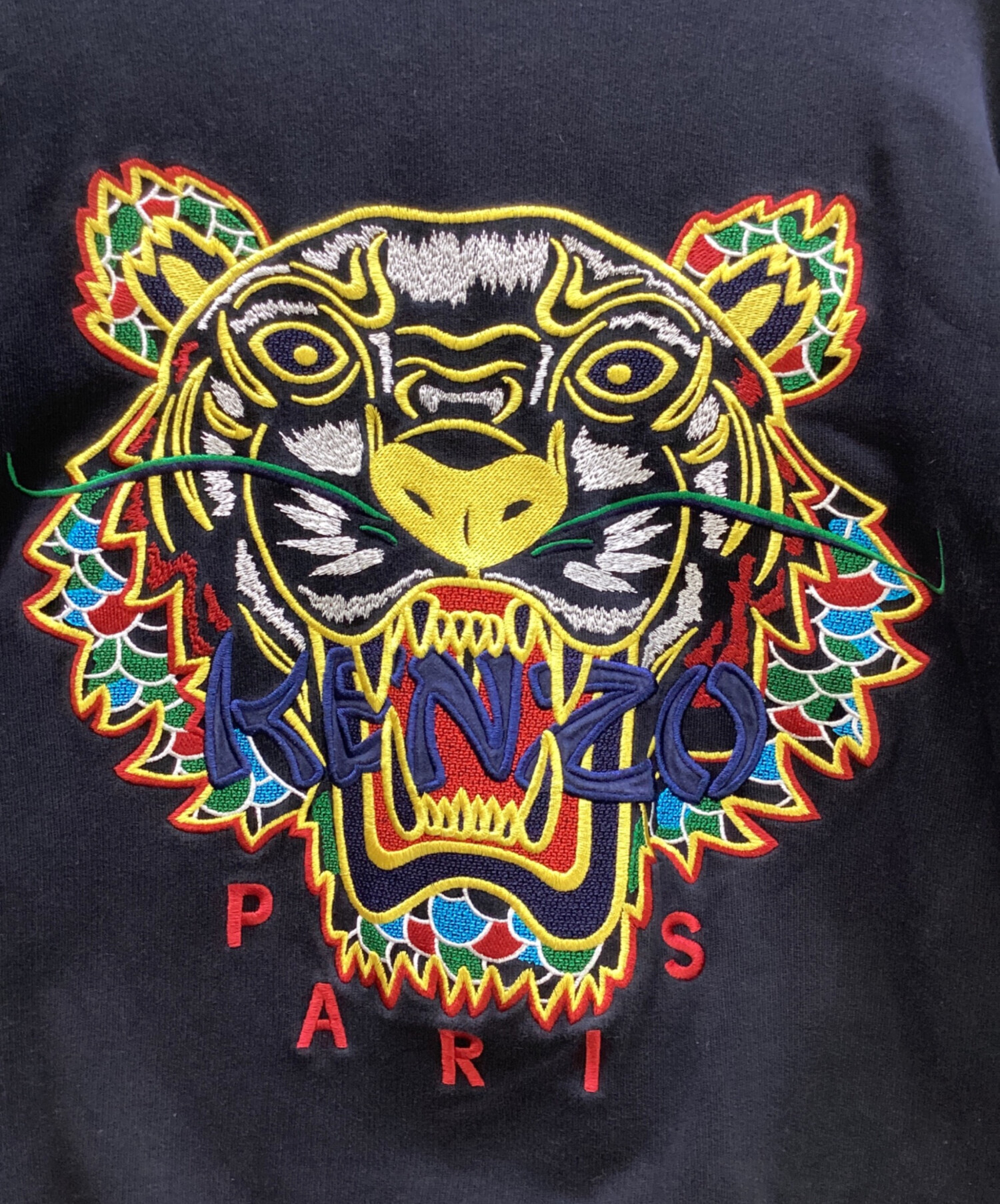 中古・古着通販】KENZO (ケンゾー) 刺繍スウェット ブラック サイズ:S