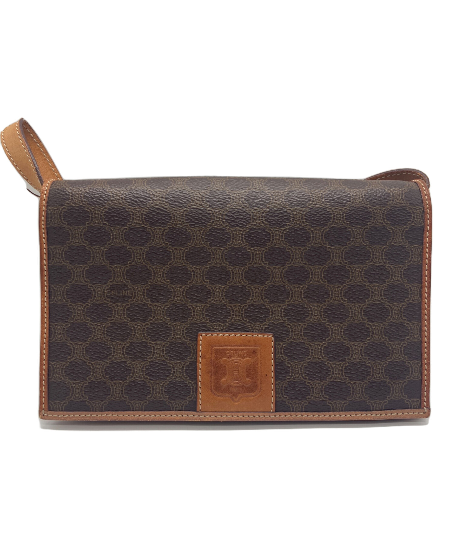 CELINE ショルダーバッグ ベージュ/ブラウン 中古・古着通販】CELINE (セリーヌ) ショルダーバッグ ベージュ