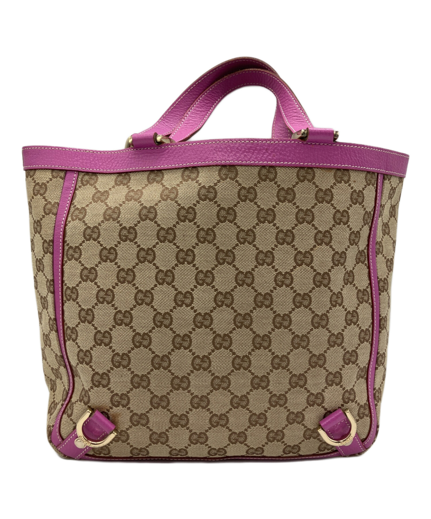 中古・古着通販】GUCCI (グッチ) トートバッグ ベージュ×ピンク