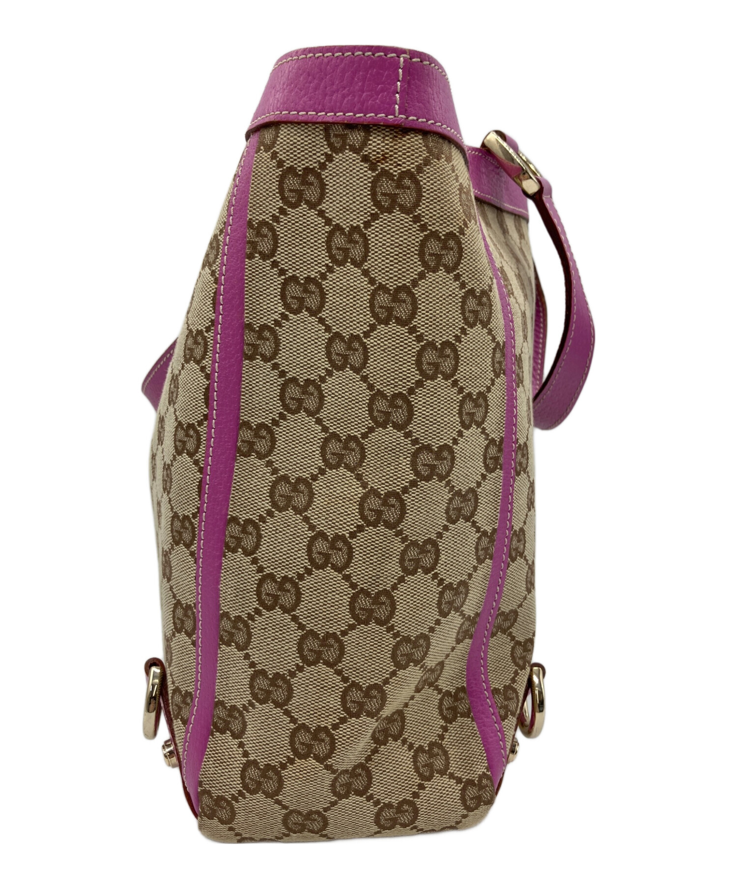 GUCCI ベージュ ピンク トートバッグ 中古・古着通販】GUCCI (グッチ) トートバッグ ベージュ×ピンク