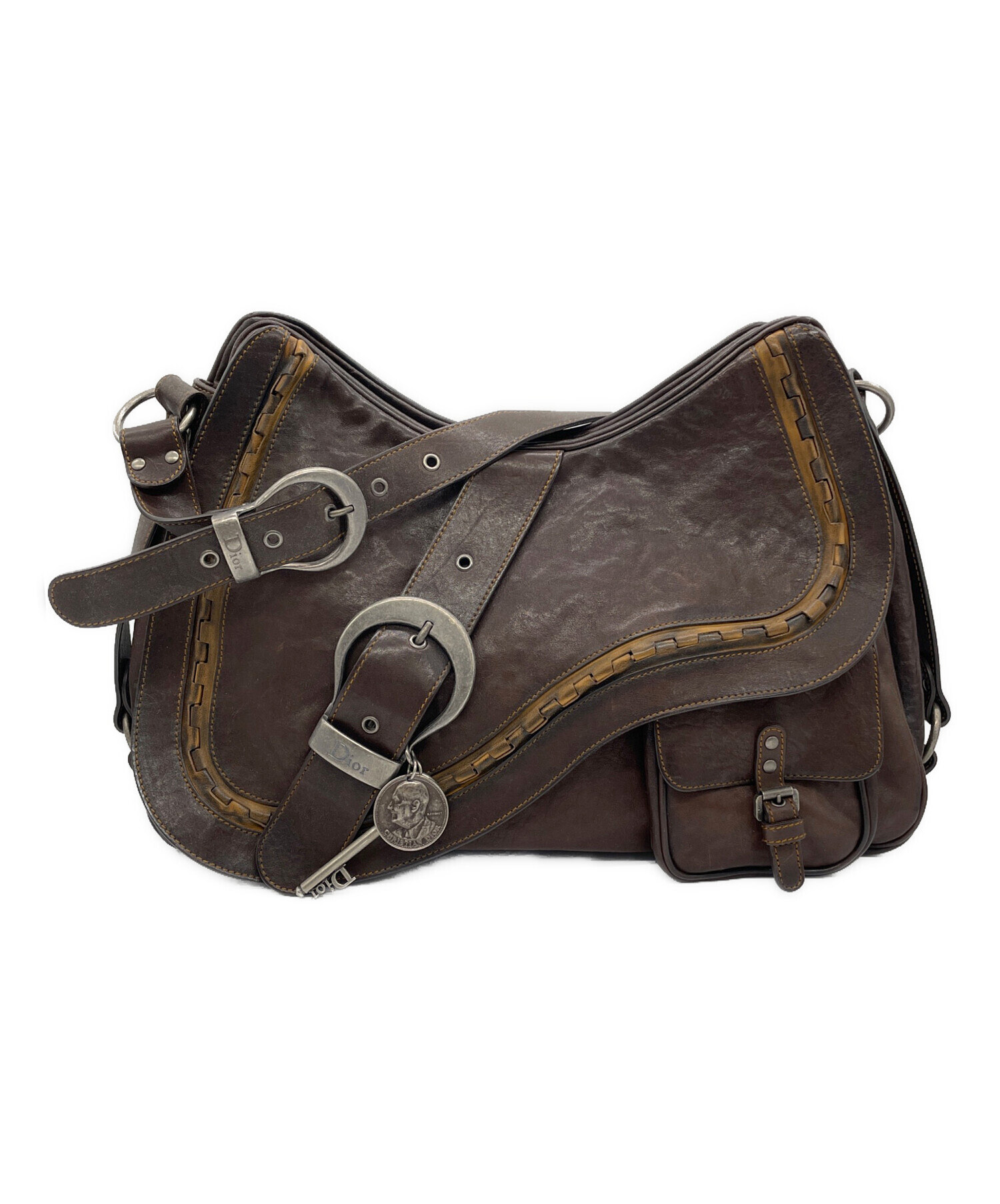 Dior ガウチョ レザー ハンドバッグ 中古・古着通販】Christian Dior (クリスチャン ディオール) ガウチョ