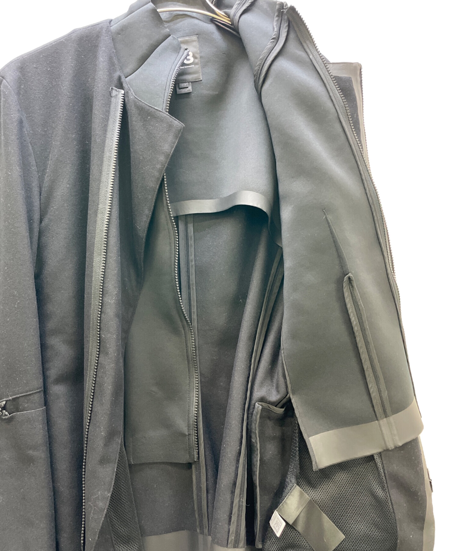 中古・古着通販】Y-3 (ワイスリー) ダブルジップジャケット ブラック