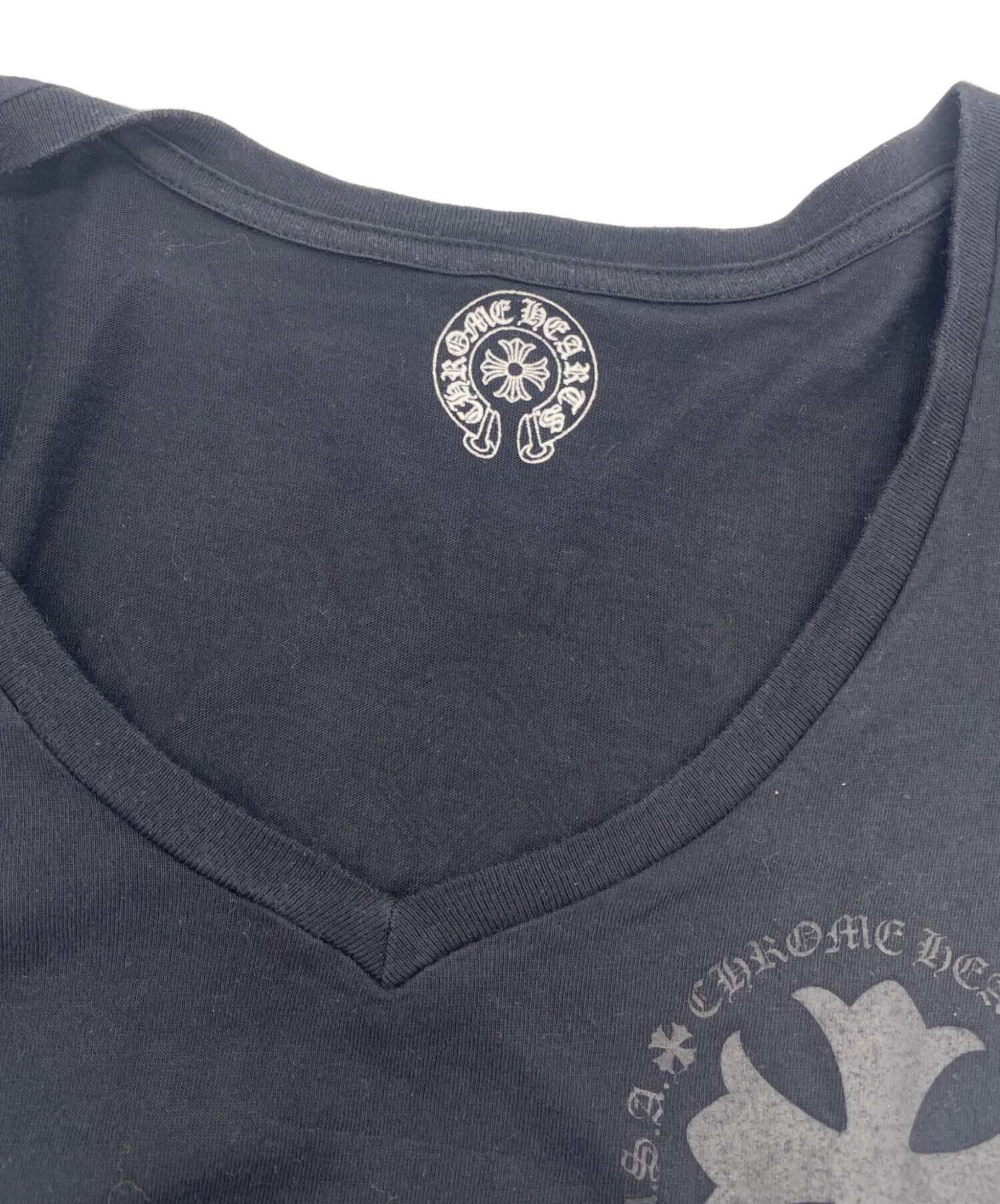 中古・古着通販】CHROME HEARTS (クロムハーツ) VネックTシャツ 