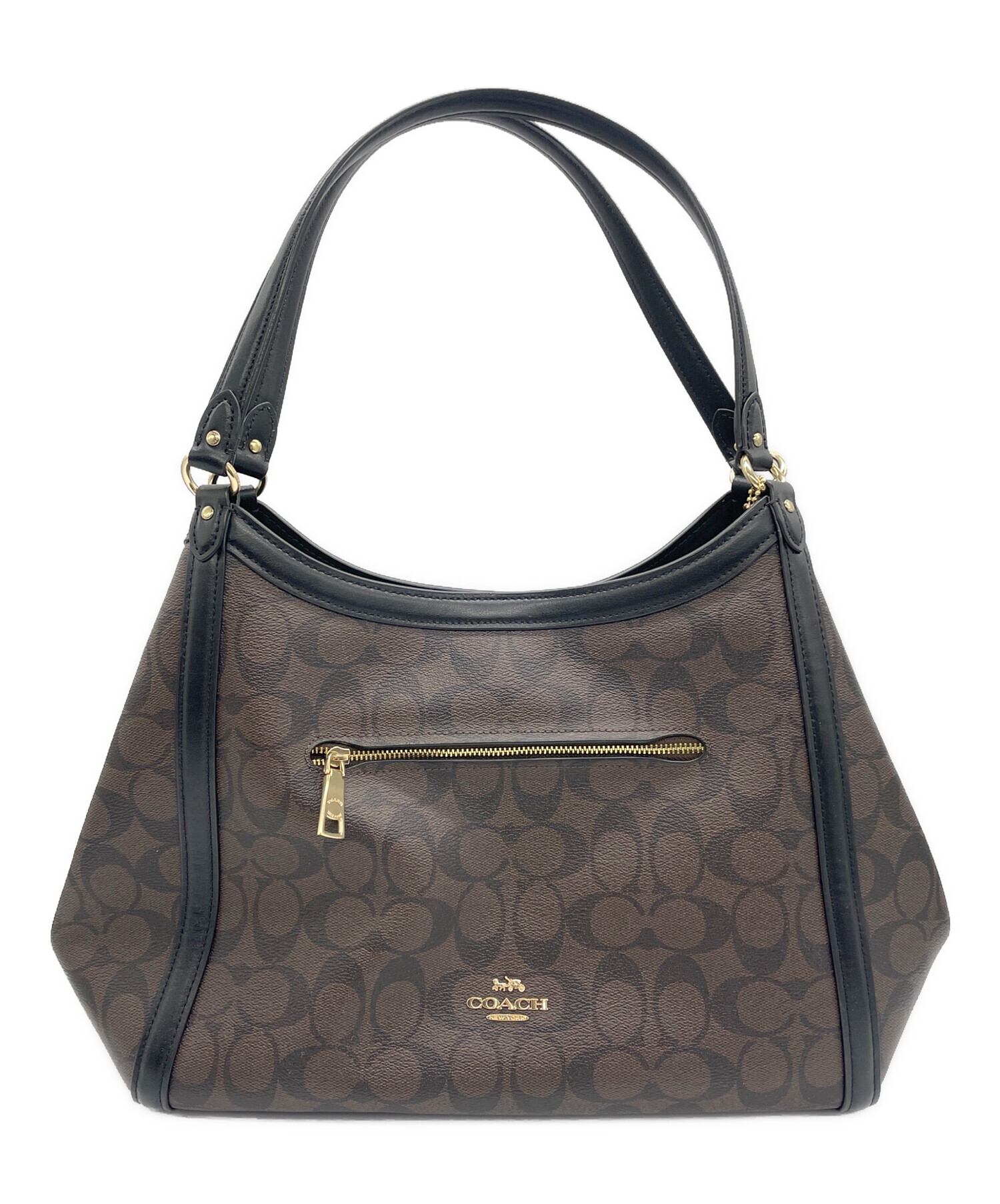 中古・古着通販】COACH (コーチ) ハンドバッグ シグネチャー ブラック 