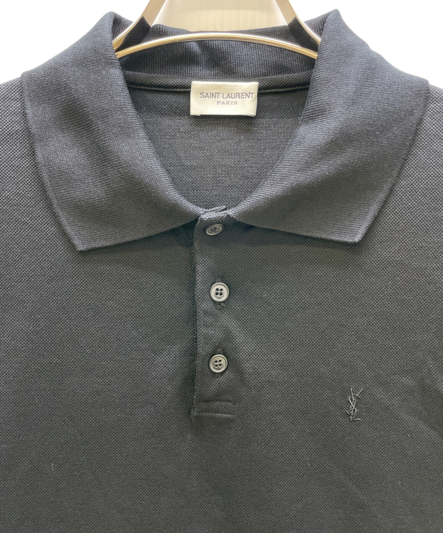 値下げSAINT LAURENT ダークグレー ヴィンテージ加工ポロシャツ 中古・古着通販】Saint Laurent Paris (サンローランパリ) ポロシャツ