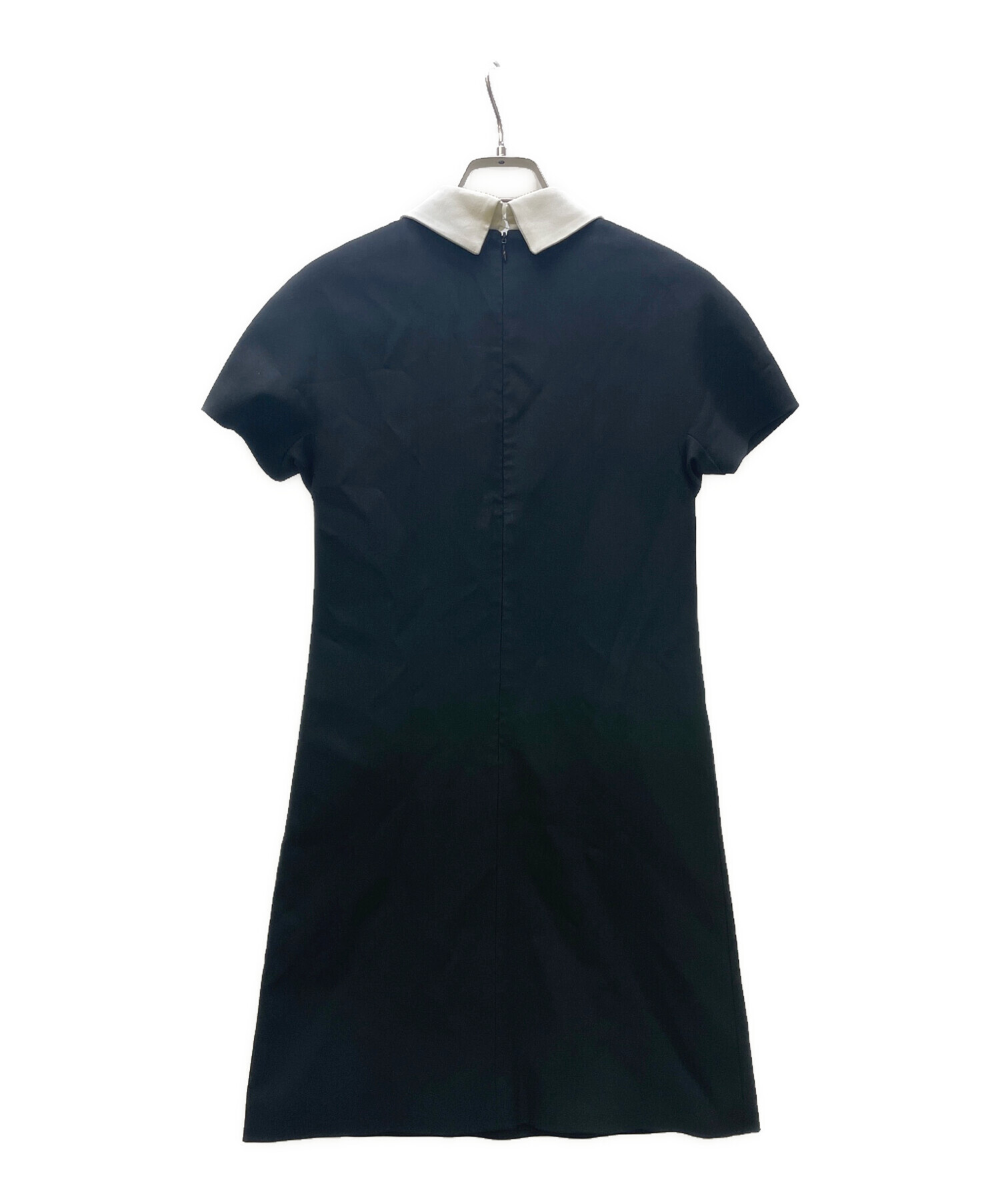 miu miu 半袖シャツワンピース ブラック 中古・古着通販】MIU MIU (ミュウミュウ) 半袖ワンピース ホワイト