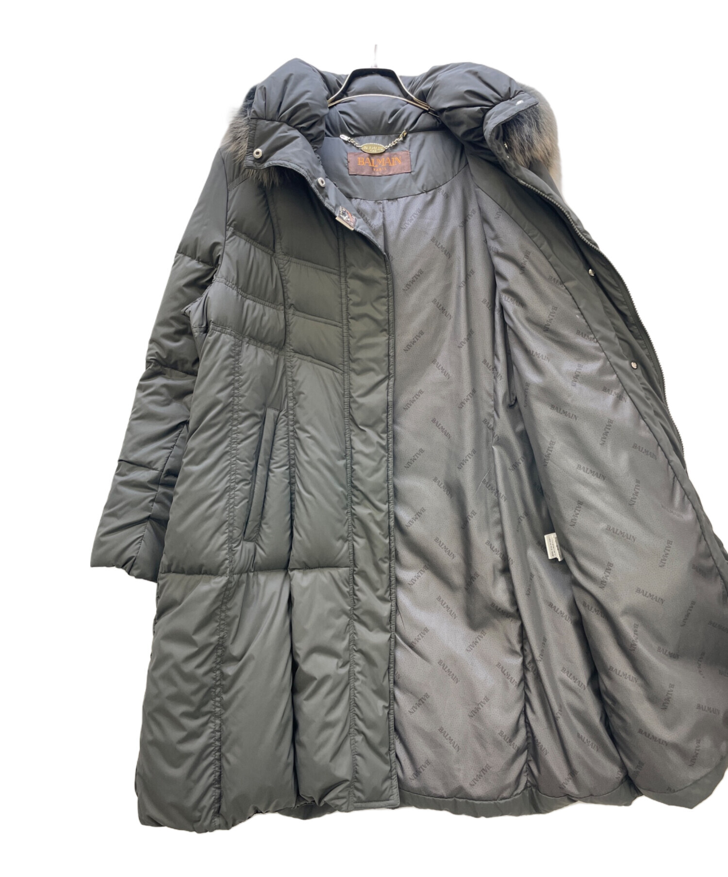 中古・古着通販】BALMAIN (バルマン) ダウンコート グレー サイズ:L 