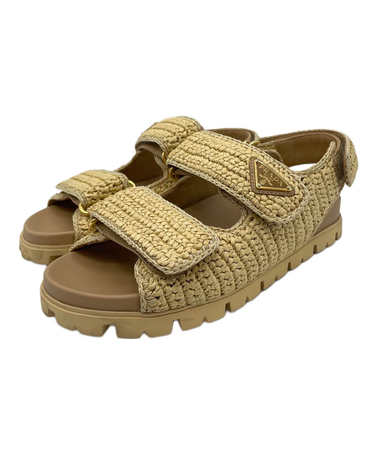 中古・古着通販】PRADA (プラダ) サンダル クロシェ ナチュラル サイズ