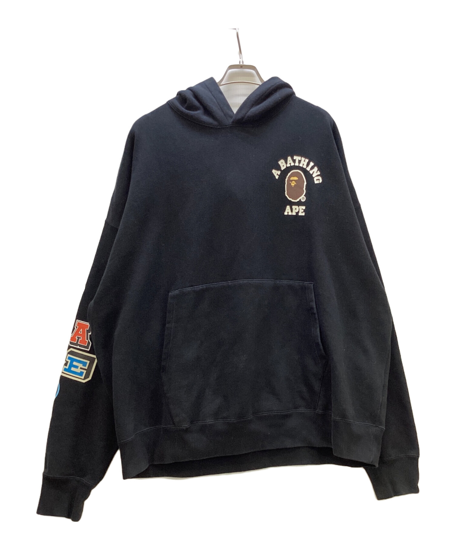 ア ベイシングエイプ プルオーバーパーカー 黒 メンズ Mサイズ 中古・古着通販】A BATHING APE (ア ベイシング エイプ) プルオーバー