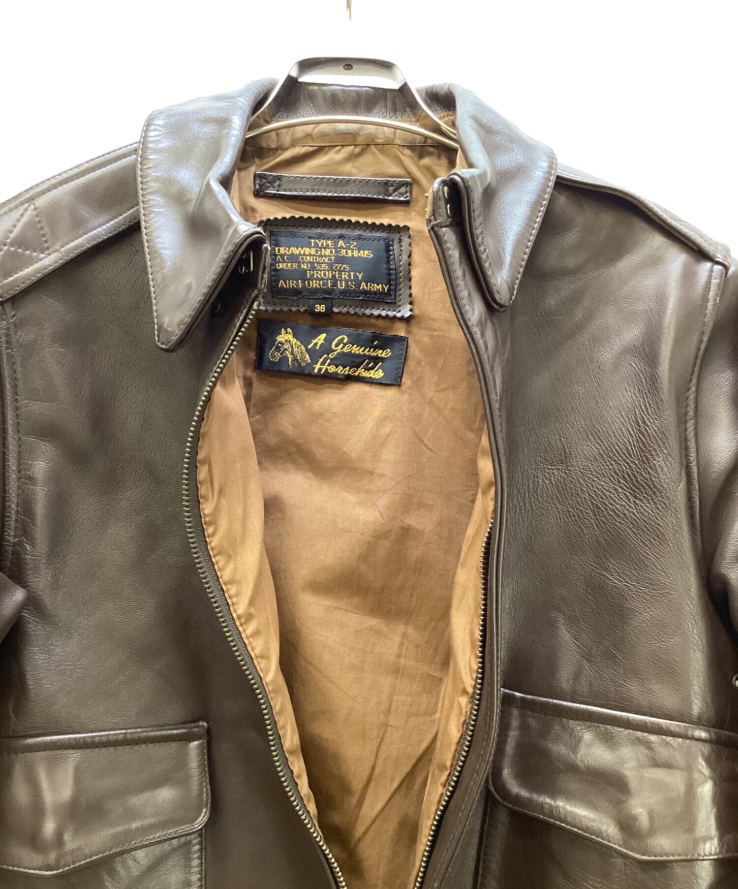 A2 レザージャケットCOCKPIT USA ゴートスキン A2 Bomber Jacket with Velcro | U.S.A.F. A2 Flight Jacket