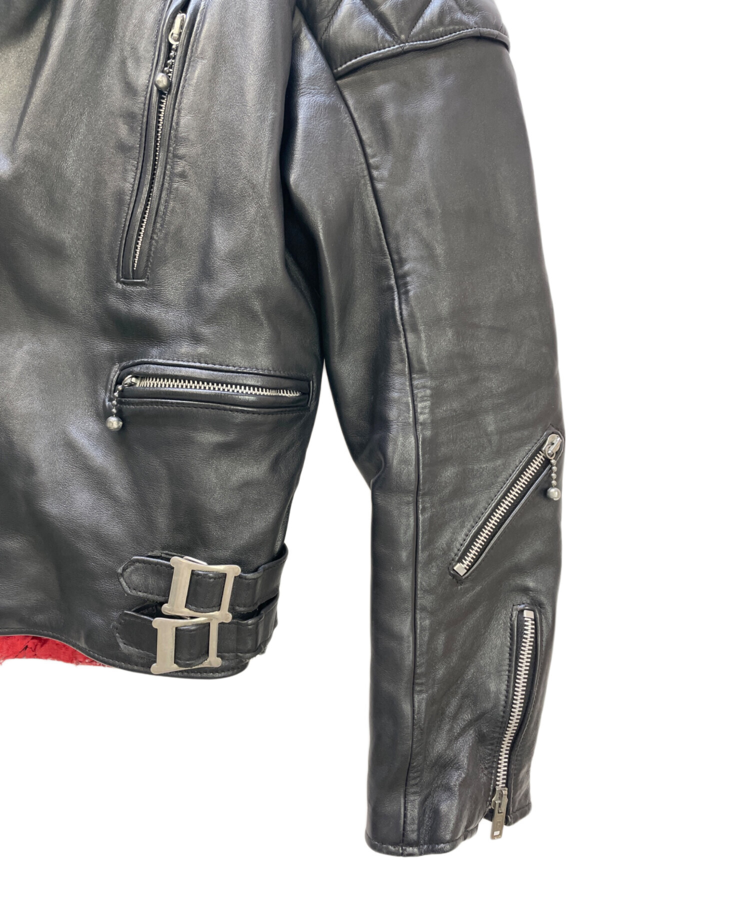 中古・古着通販】666 (666) ライダースジャケット ブラック サイズ:36