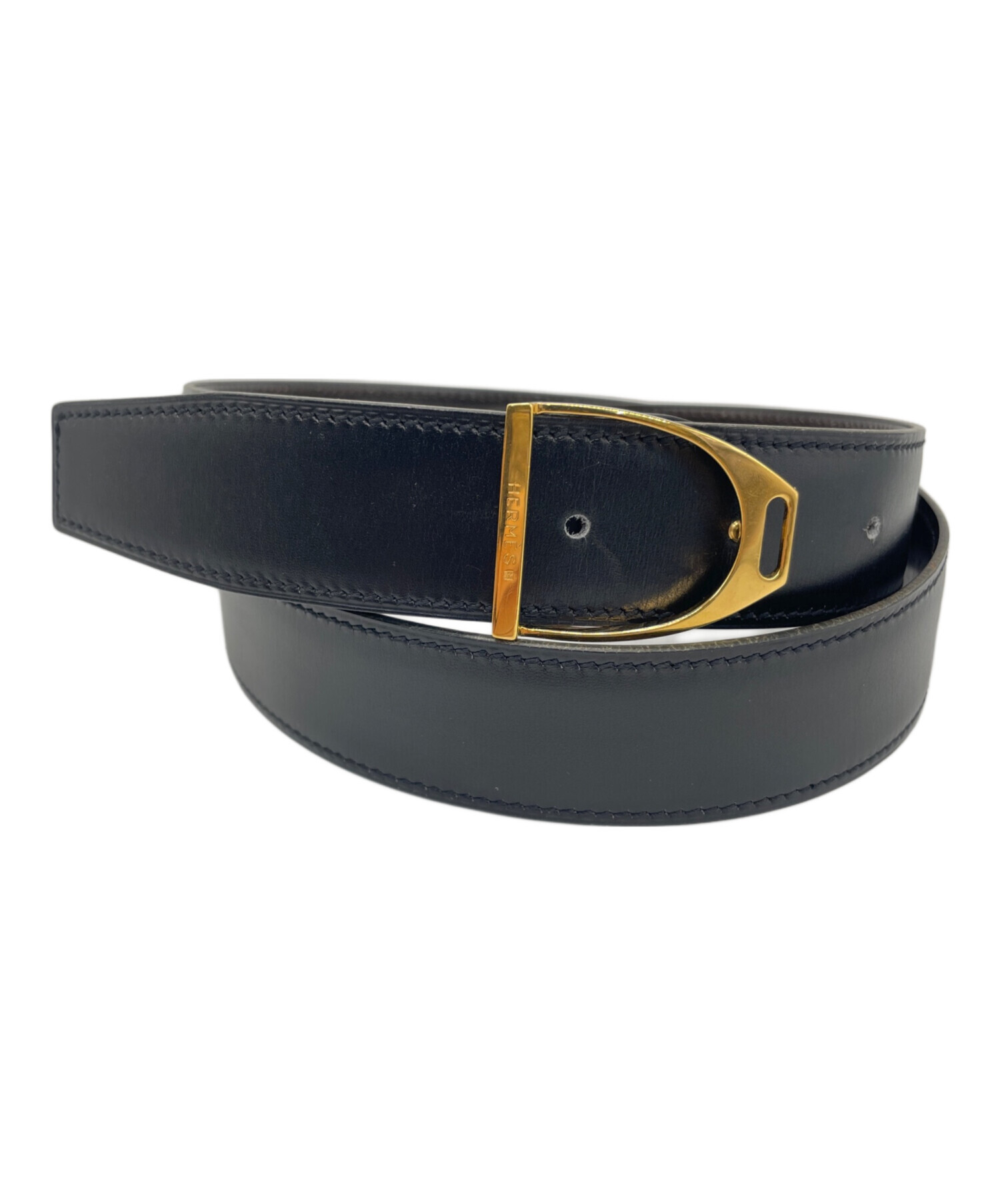 中古・古着通販】HERMES (エルメス) リバーシブルベルト ブラック