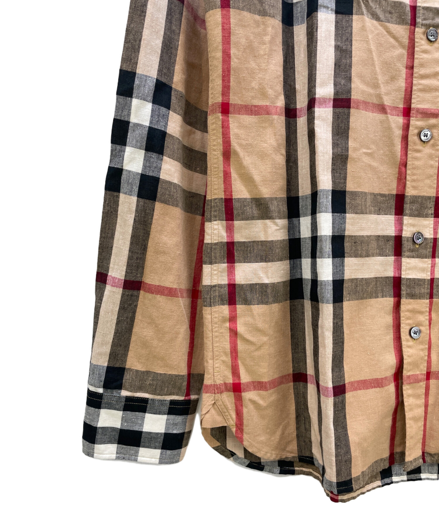 中古・古着通販】BURBERRY (バーバリー) 長袖シャツ ブラウン サイズ:M