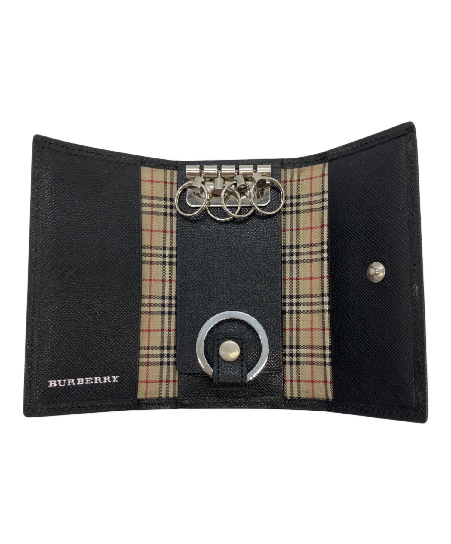 正規品 未使用 BURBERRY バーバリー キーチェーン付きケース 中古・古着通販】BURBERRY (バーバリー) 4連キーケース ブラック