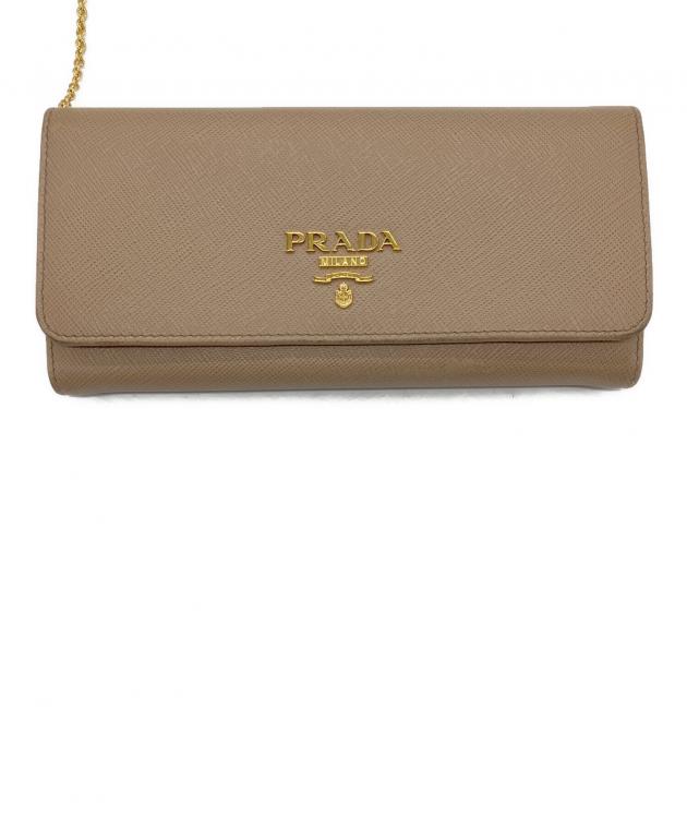 PRADA ベージュ 長財布 中古・古着通販】PRADA (プラダ) 長財布 ベージュ｜ブランド・古着通販