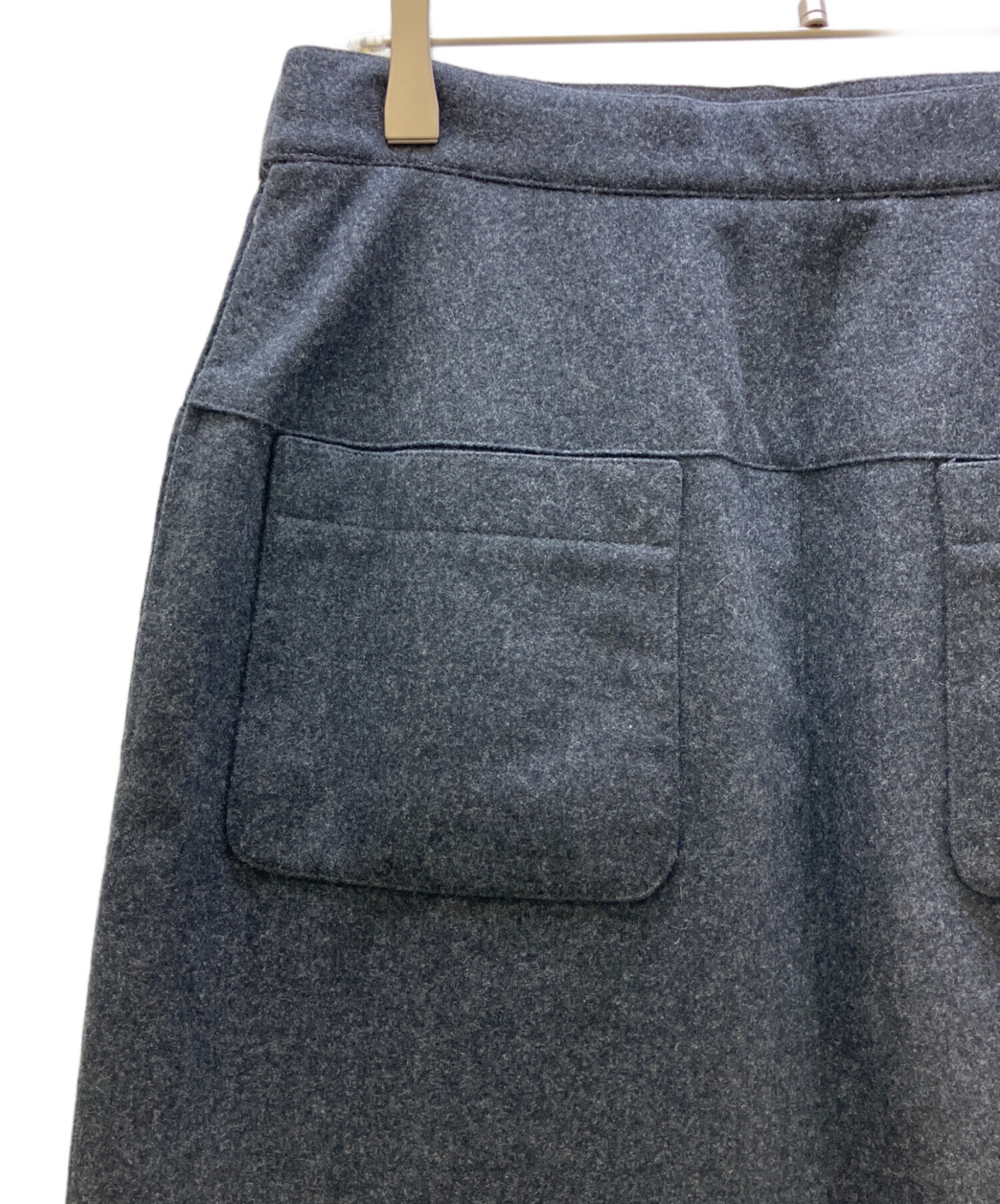 中古・古着通販】HERMES (エルメス) ウールスカート グレー サイズ:40
